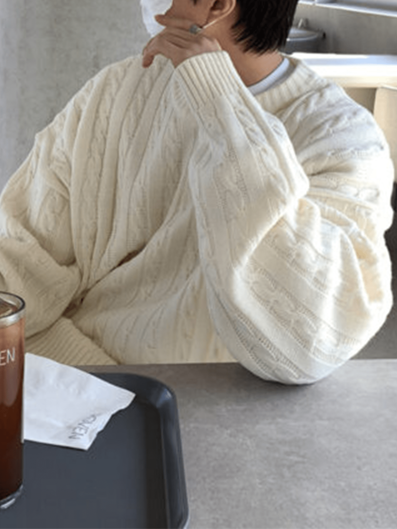 ANDREILEE FRIED DOUGH TWISTS PATTERN SWEATER