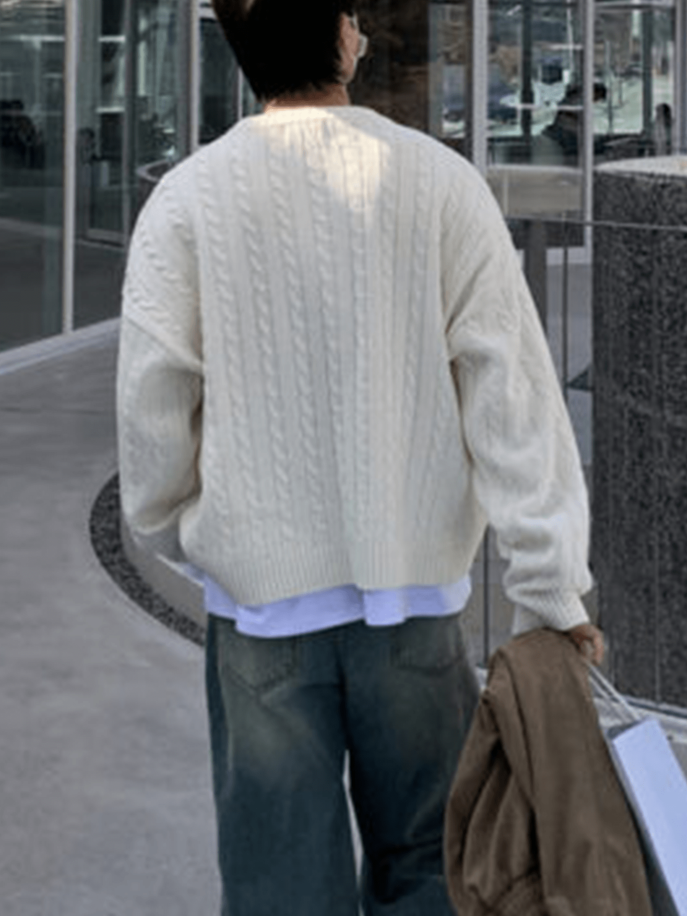 ANDREILEE FRIED DOUGH TWISTS PATTERN SWEATER