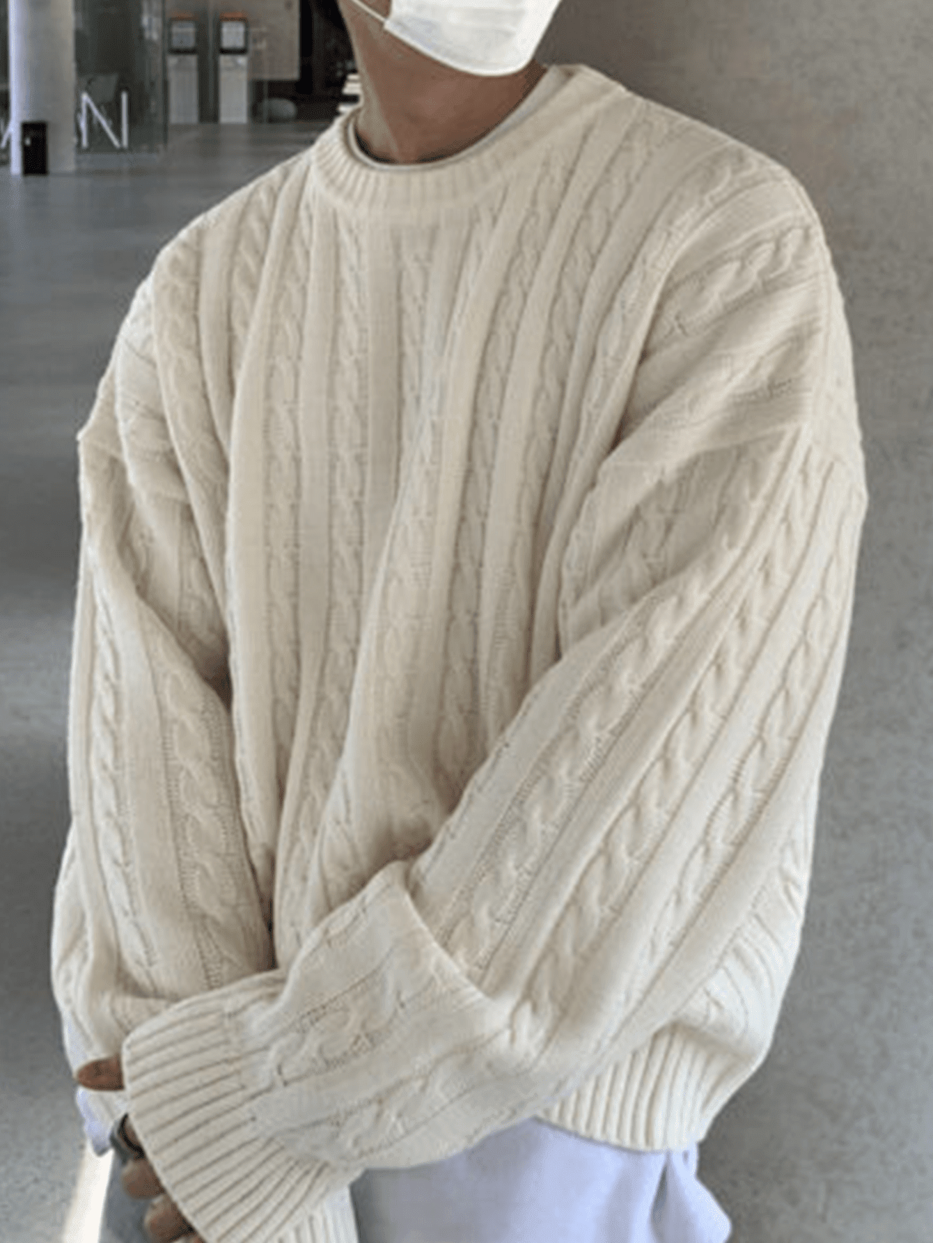ANDREILEE FRIED DOUGH TWISTS PATTERN SWEATER