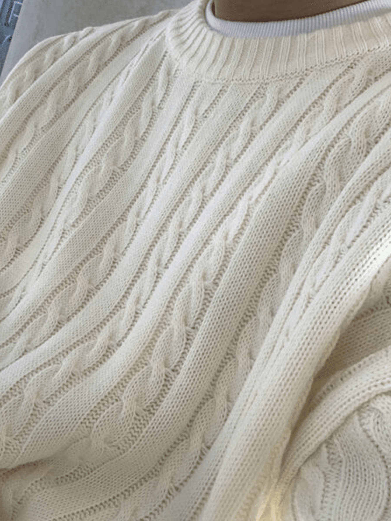 ANDREILEE FRIED DOUGH TWISTS PATTERN SWEATER