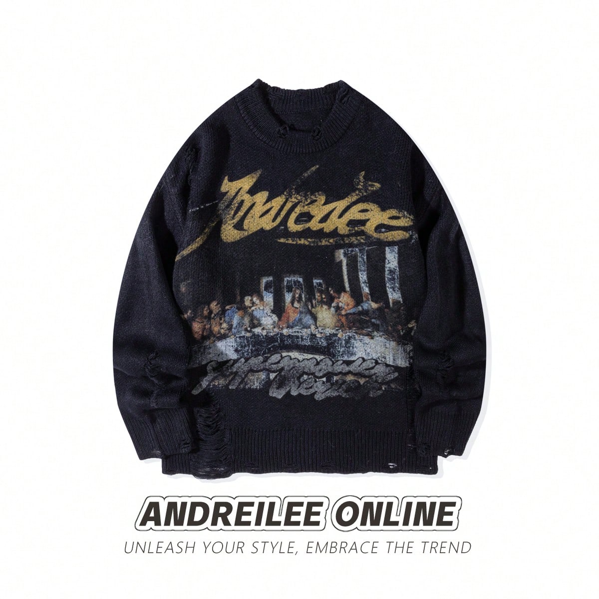 ANDREILEE FRENCH OIL PAINTING SWEATER