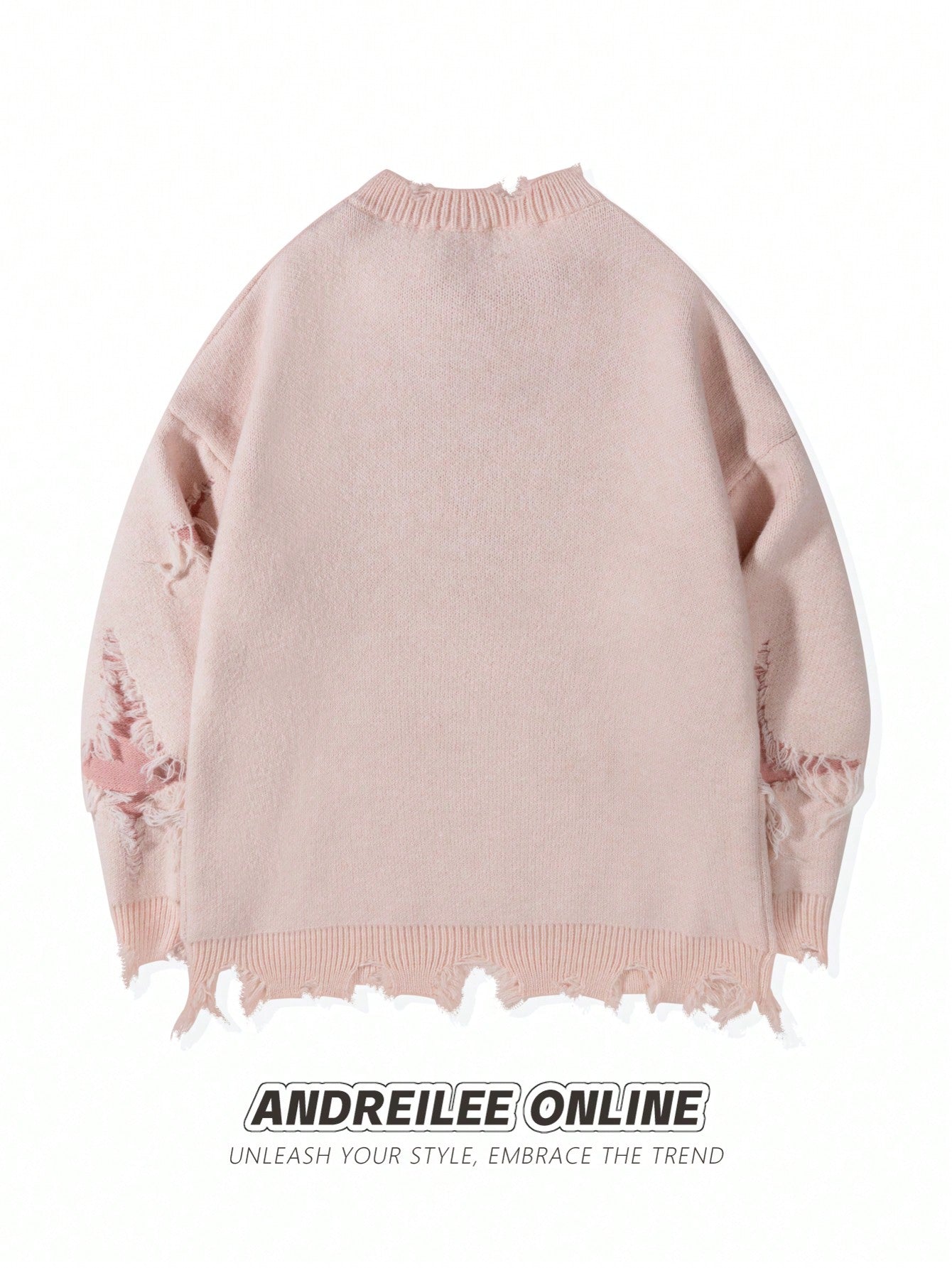ANDREILEE SKELETON TREND RIPPED TASSEL SWEATER