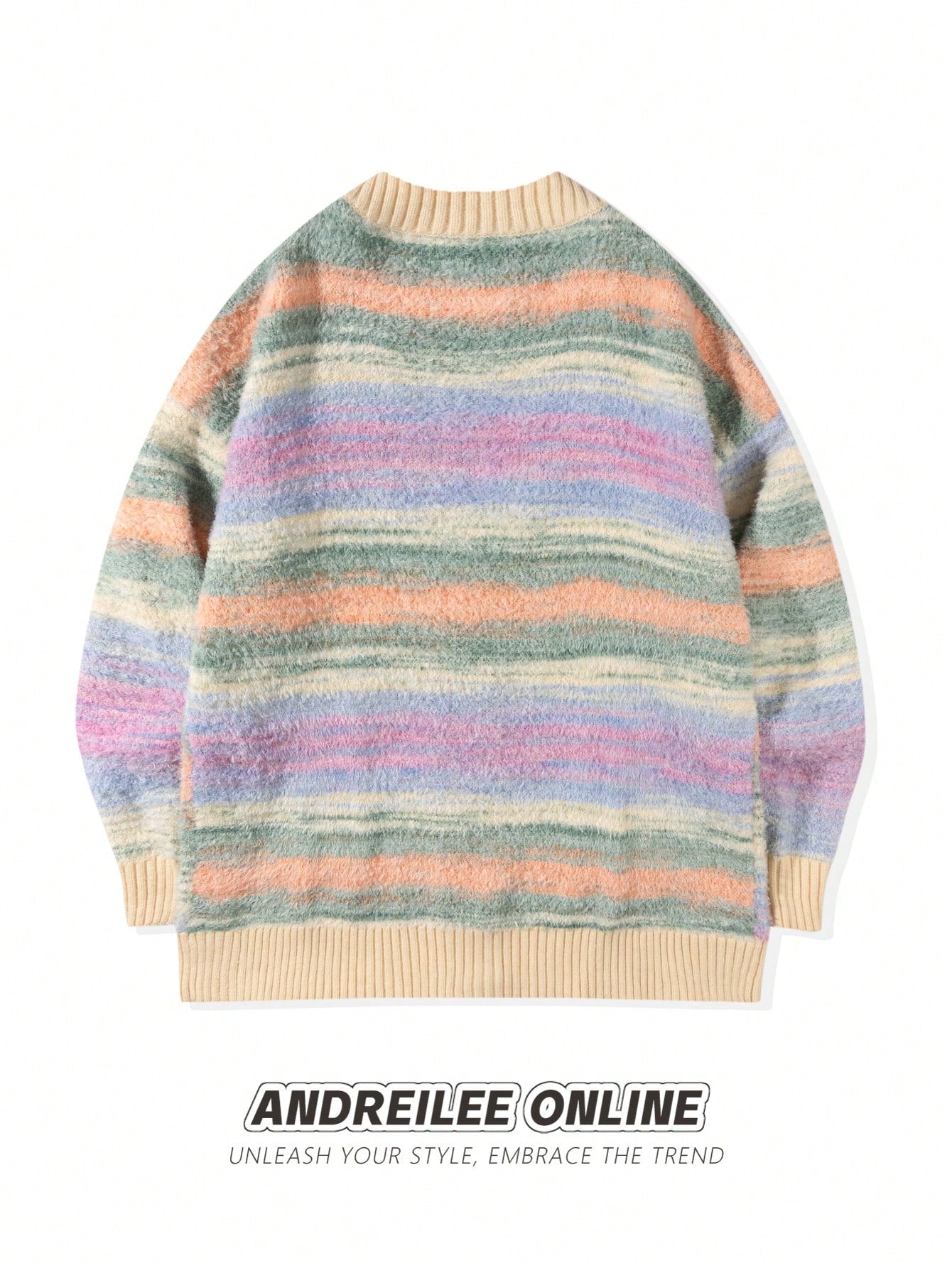 ANDREILEE  MIXED COLOR CARDIGAN SWEATER