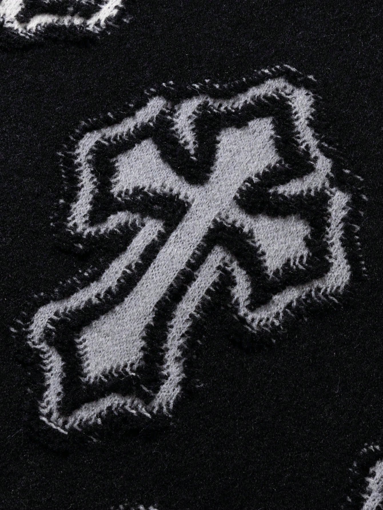 ANDREILEE CROSS JACQUARD CASUAL SWEATER