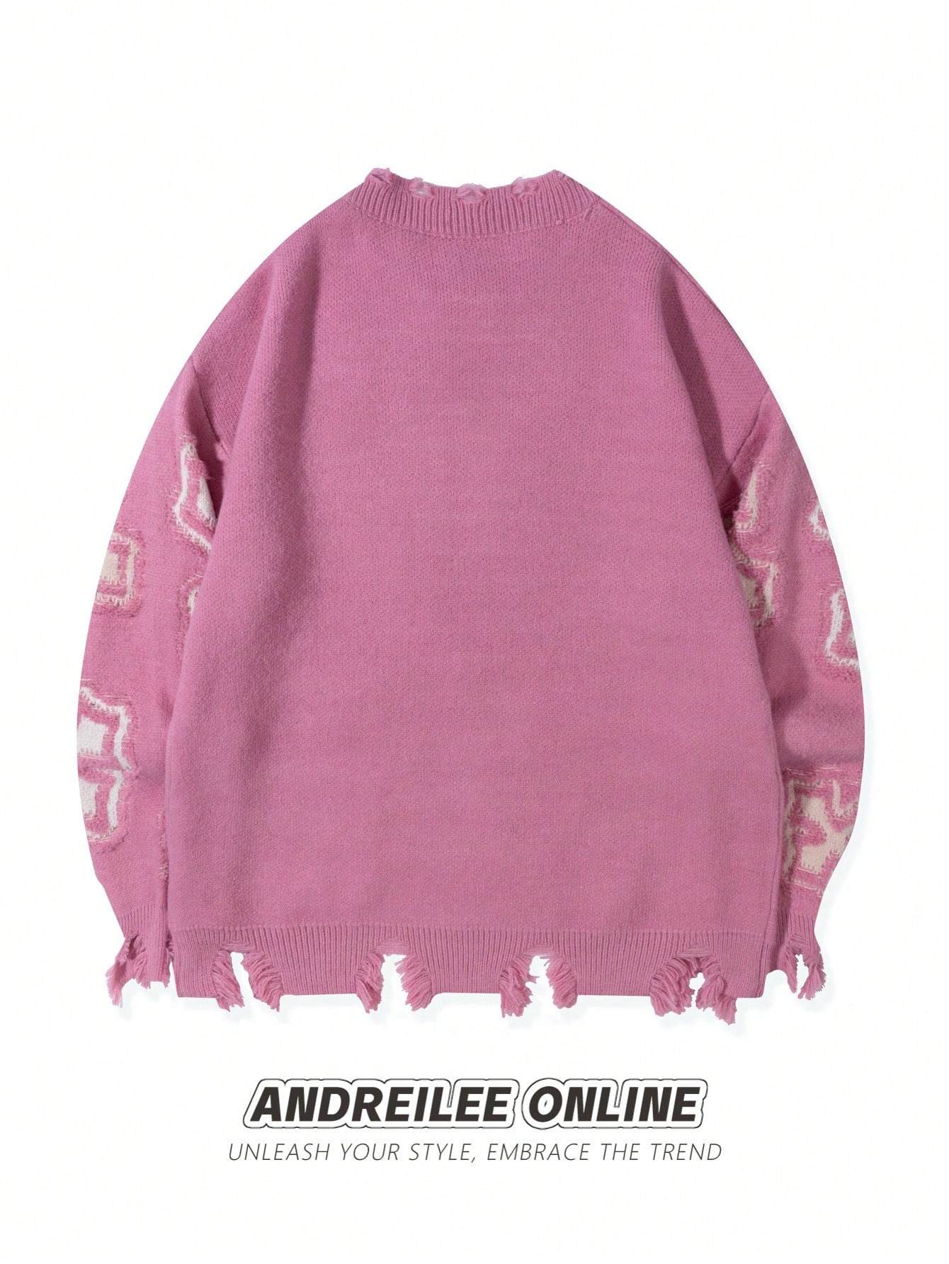 ANDREILEE CROSS JACQUARD CASUAL SWEATER