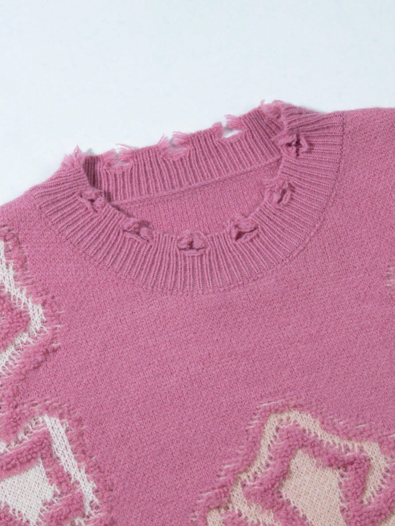ANDREILEE CROSS JACQUARD CASUAL SWEATER