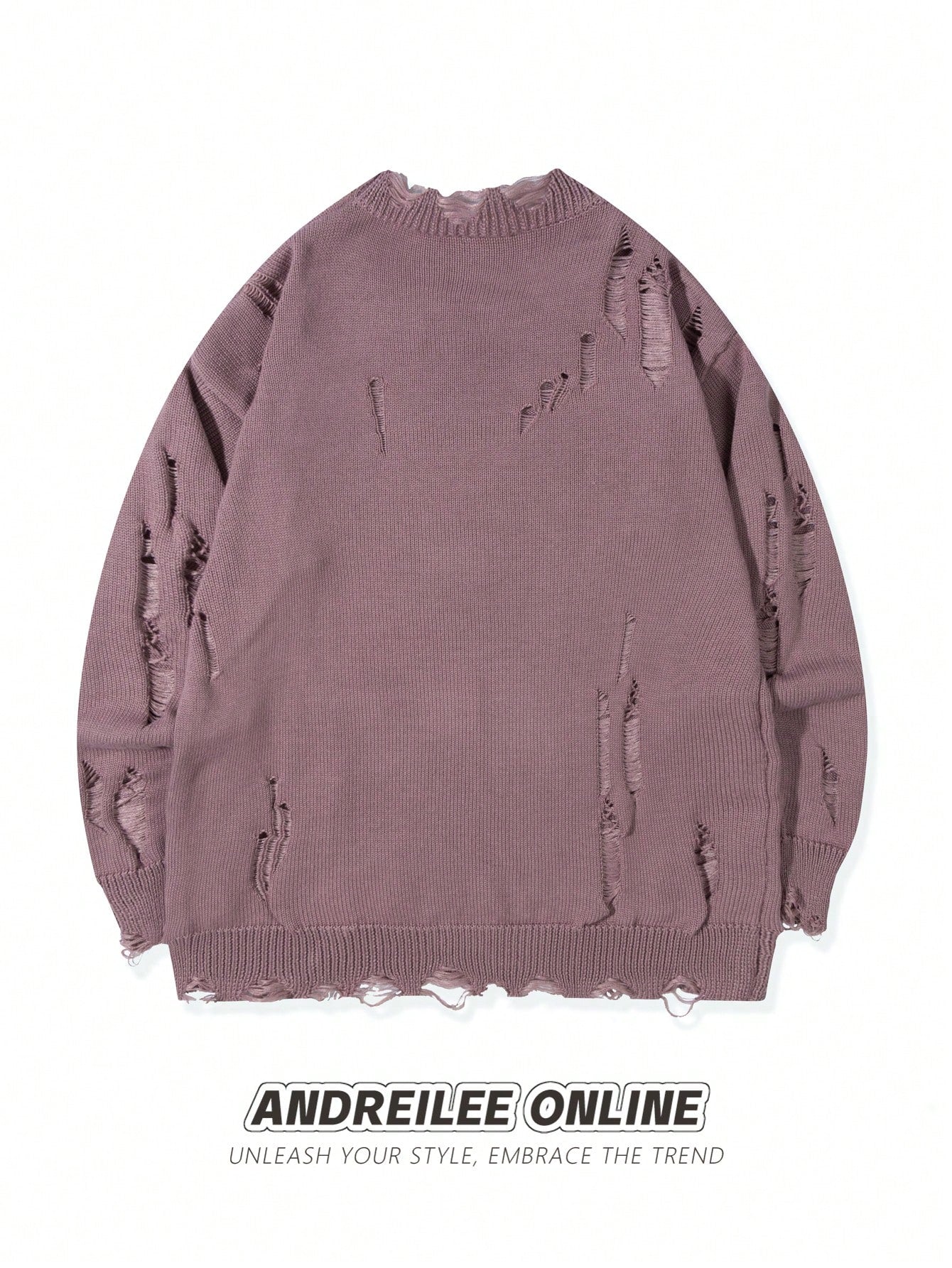 "ANDREILEE HOLLOW HOLE TASSEL SWEATER "