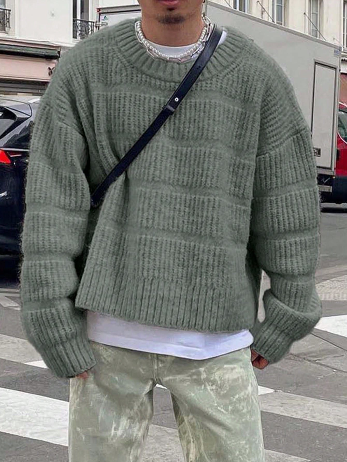 ANDREILEE STREET SOLID COLOR SWEATER