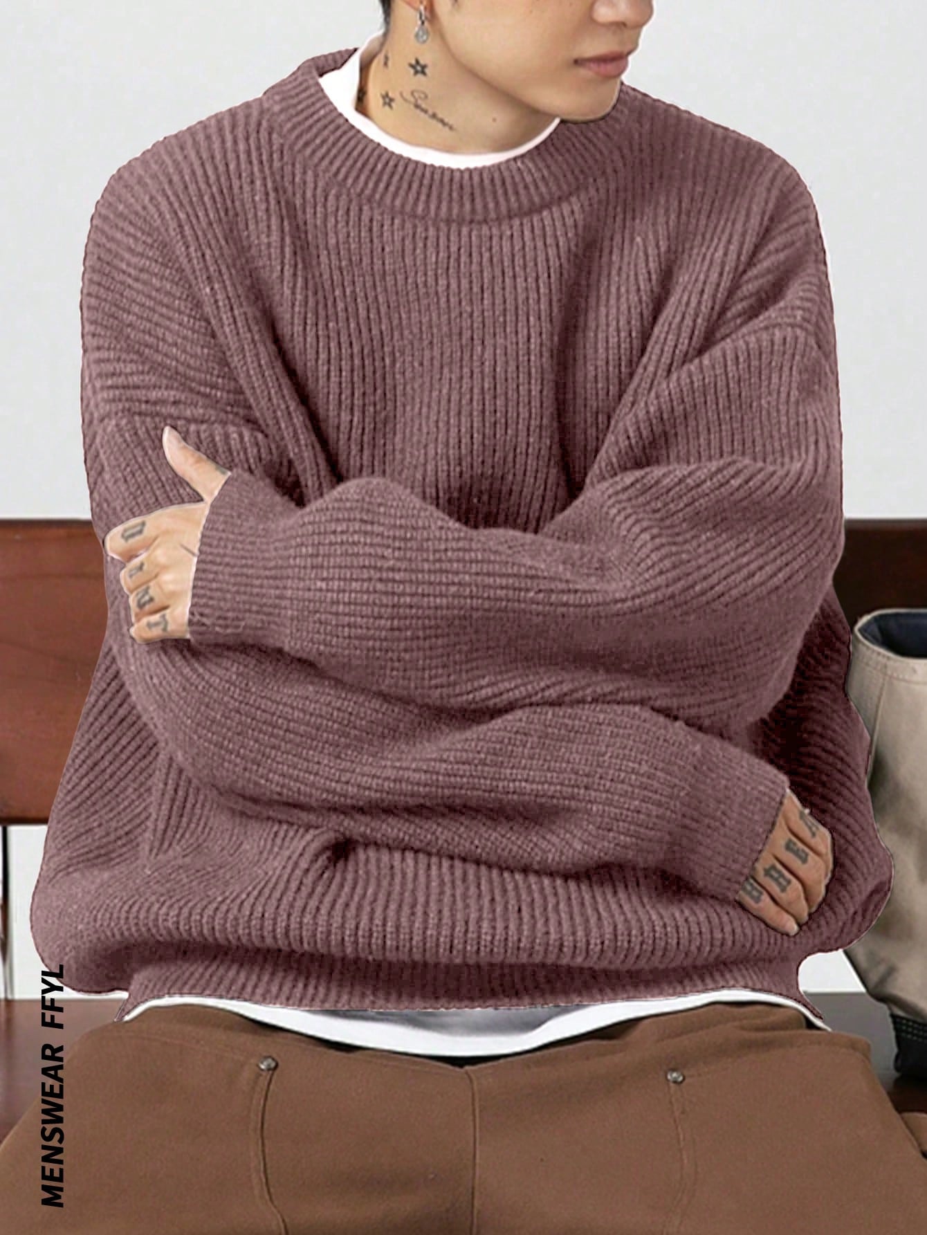ANDREILEE RETRO SOLID COLORED SWEATER
