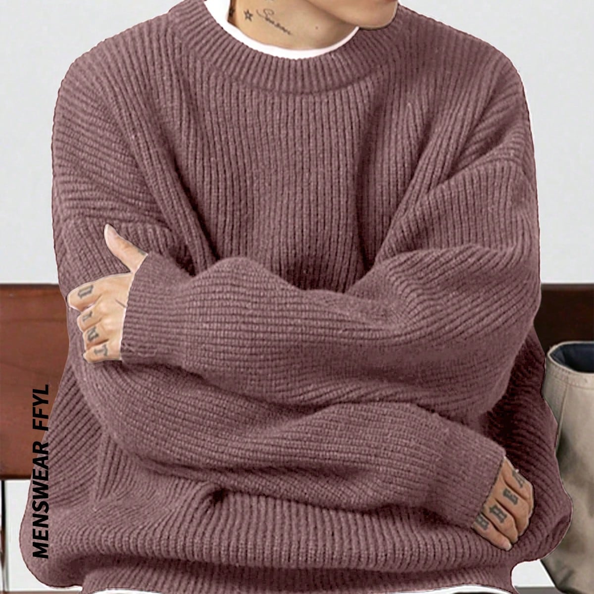 ANDREILEE RETRO SOLID COLORED SWEATER