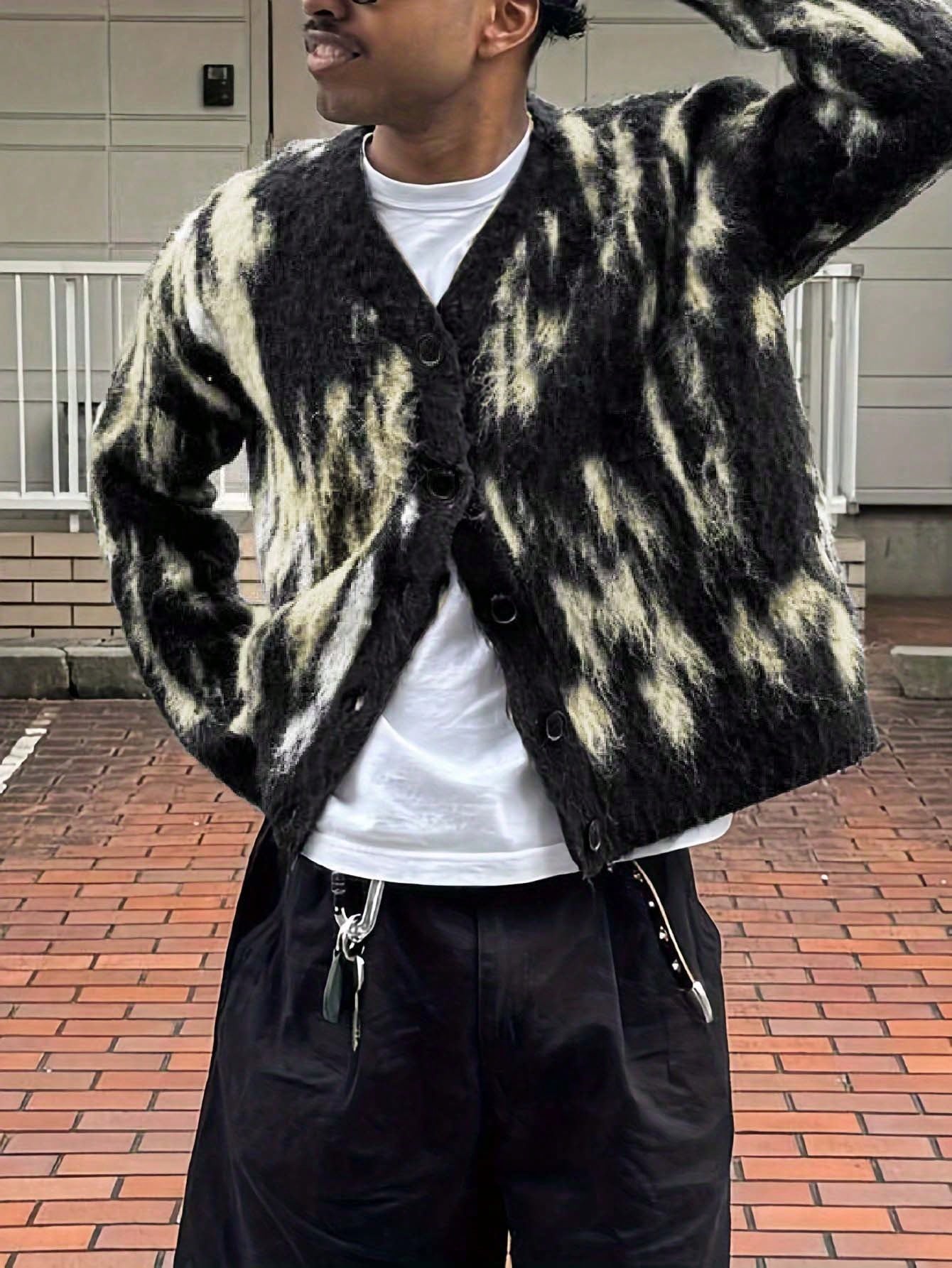 ANDREILEE IRREGULAR PATTERN VINTAGE SWEATER