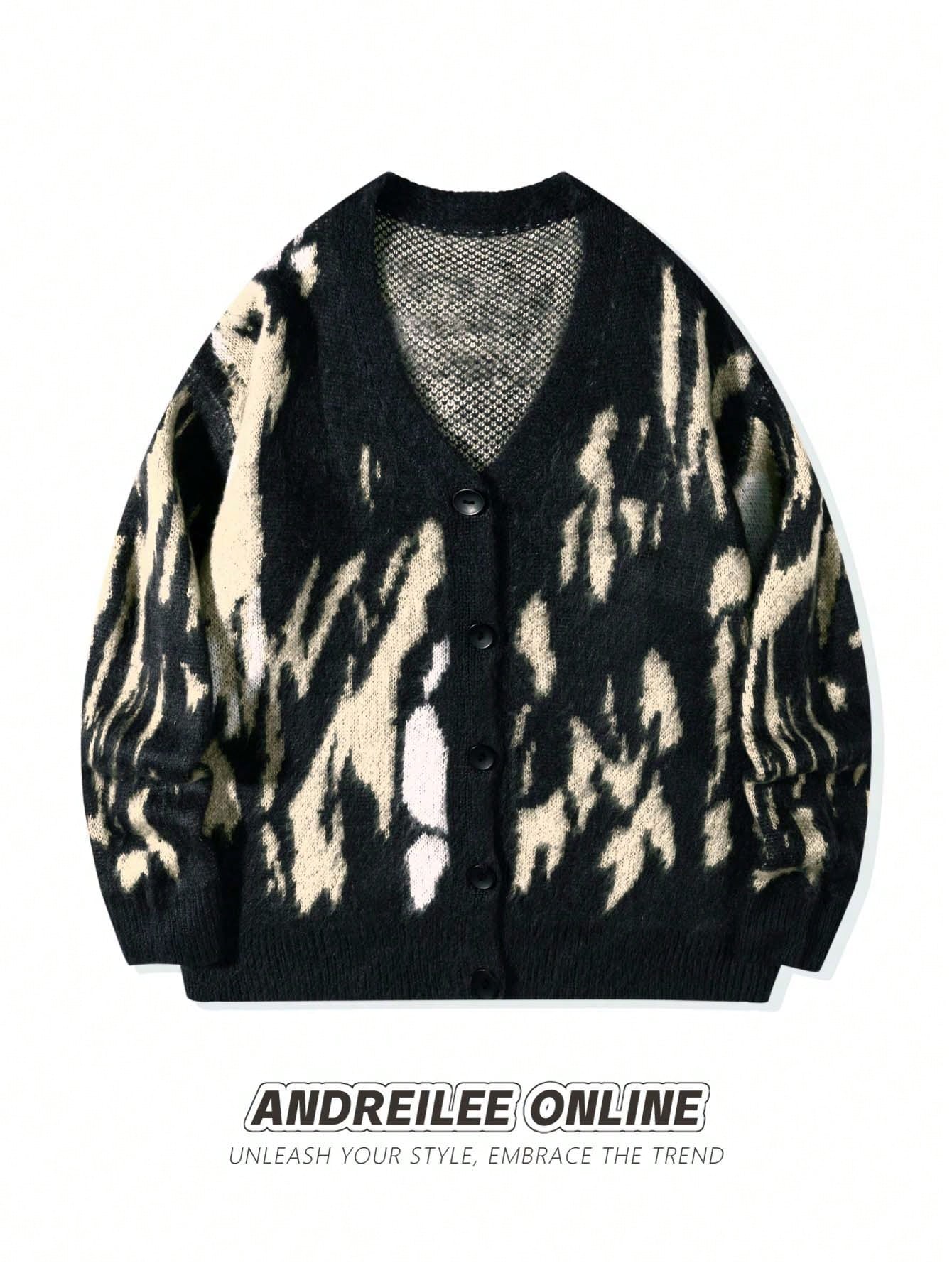 ANDREILEE IRREGULAR PATTERN VINTAGE SWEATER