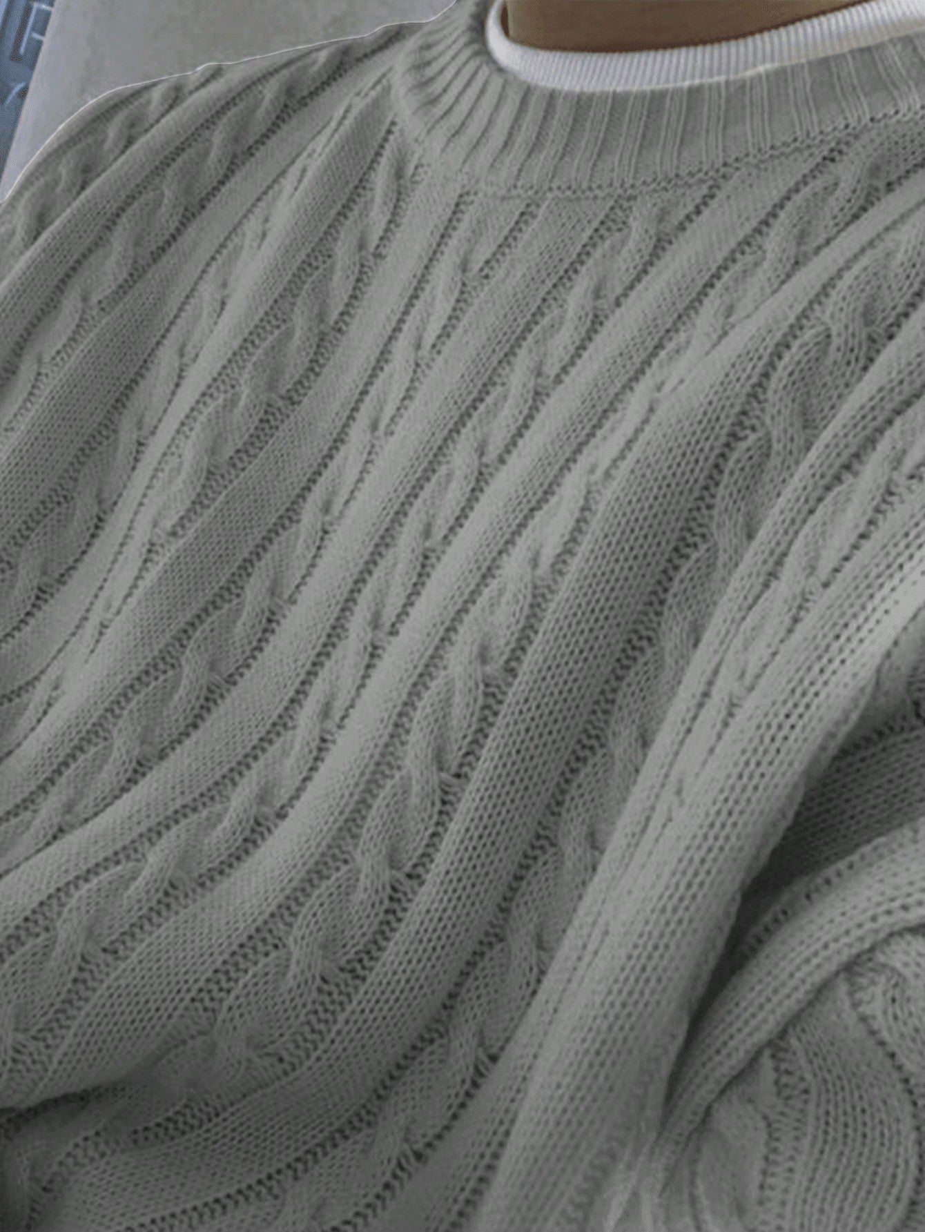 ANDREILEE FRIED DOUGH TWISTS PATTERN SWEATER