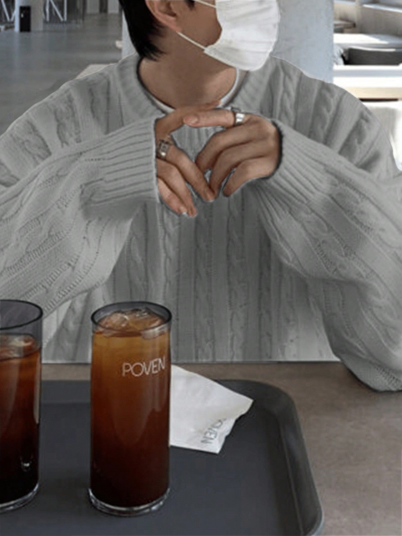 ANDREILEE FRIED DOUGH TWISTS PATTERN SWEATER