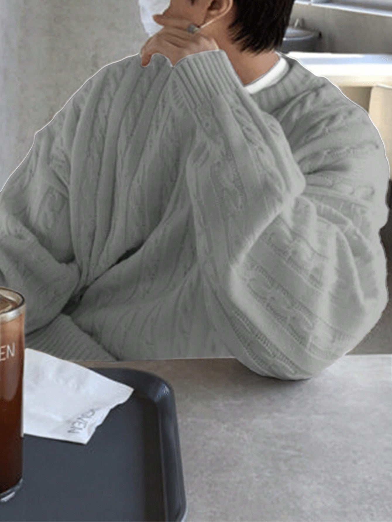 ANDREILEE FRIED DOUGH TWISTS PATTERN SWEATER