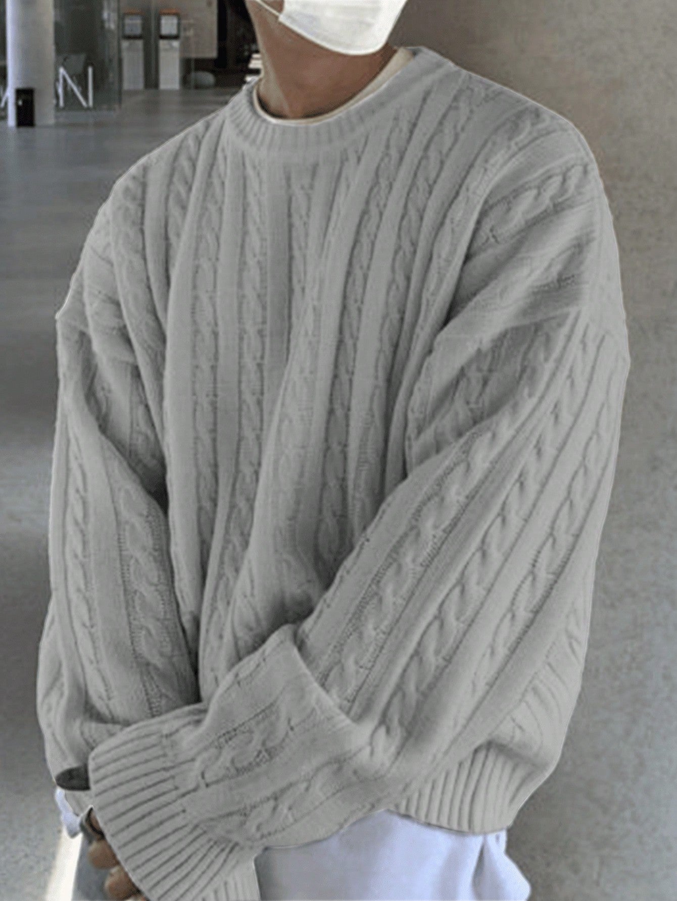 ANDREILEE FRIED DOUGH TWISTS PATTERN SWEATER