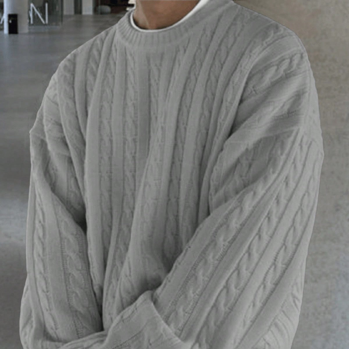 ANDREILEE FRIED DOUGH TWISTS PATTERN SWEATER