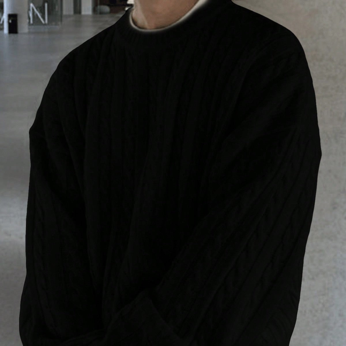 ANDREILEE FRIED DOUGH TWISTS PATTERN SWEATER