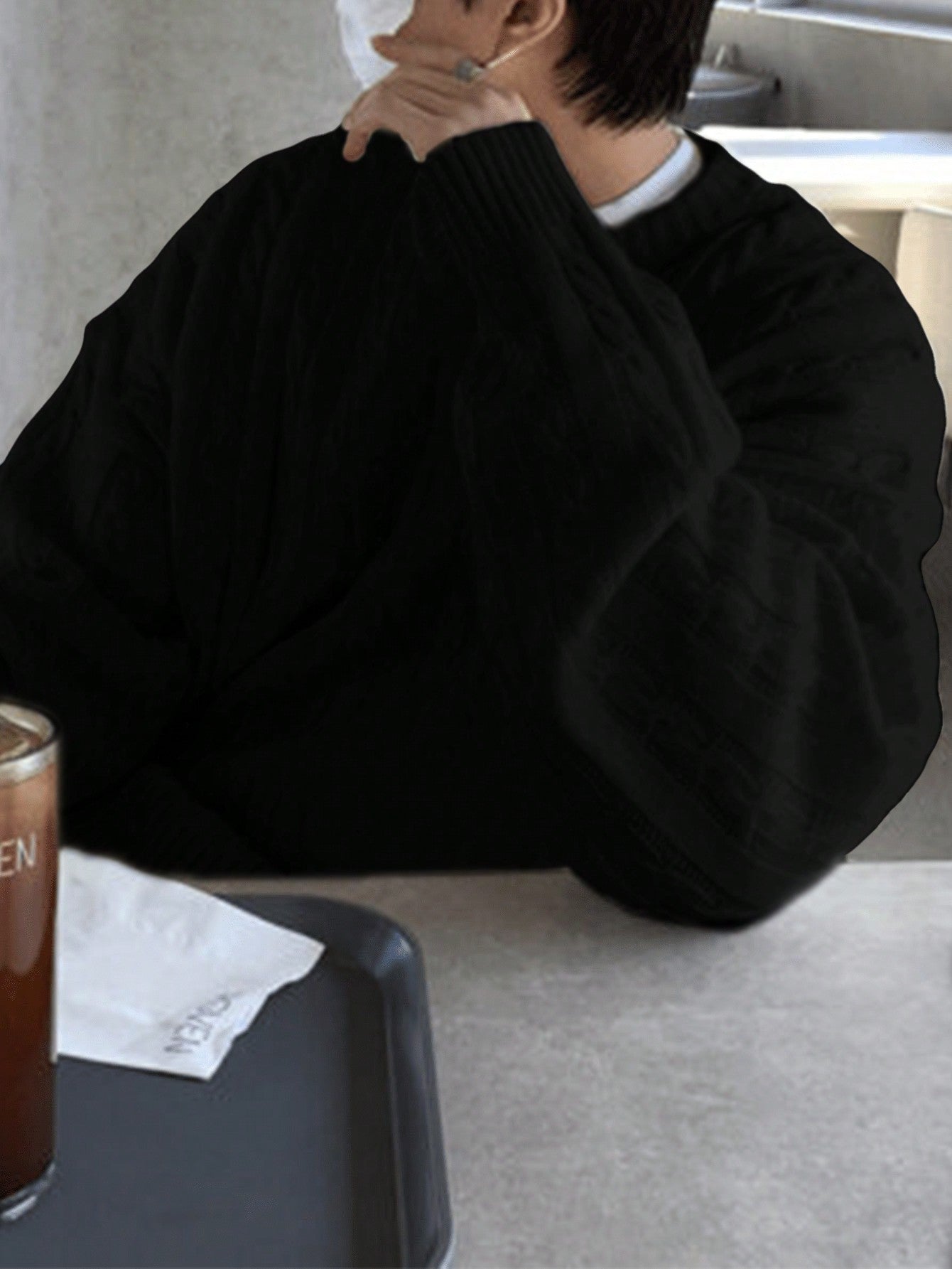 ANDREILEE FRIED DOUGH TWISTS PATTERN SWEATER