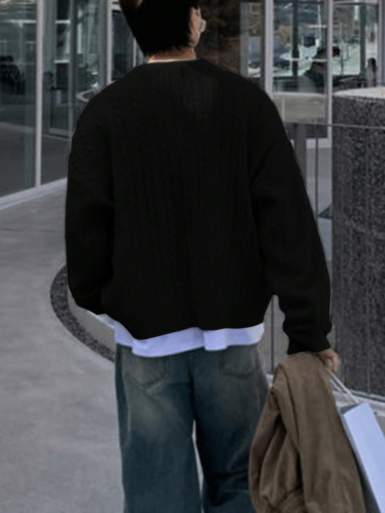 ANDREILEE FRIED DOUGH TWISTS PATTERN SWEATER