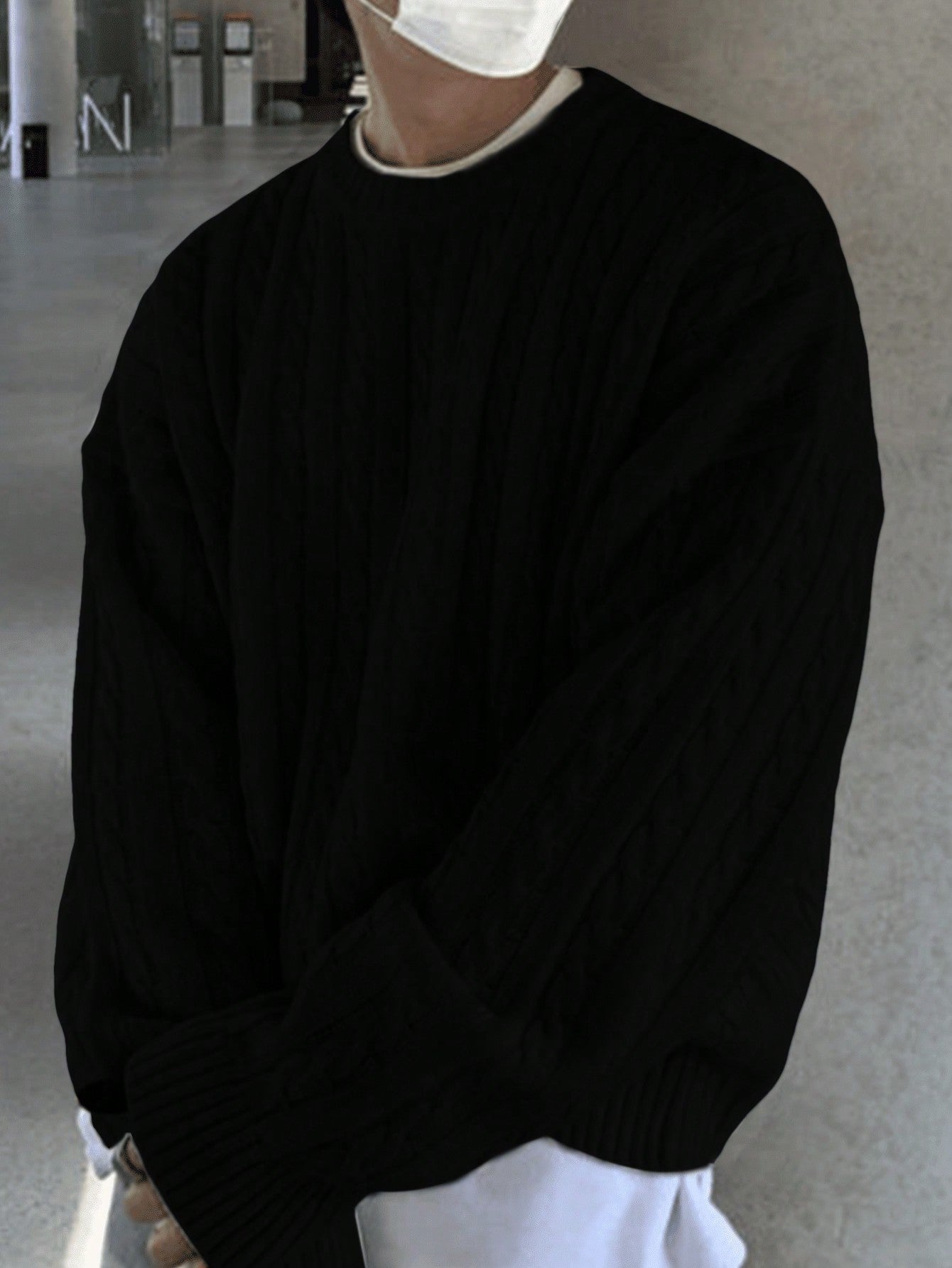 ANDREILEE FRIED DOUGH TWISTS PATTERN SWEATER