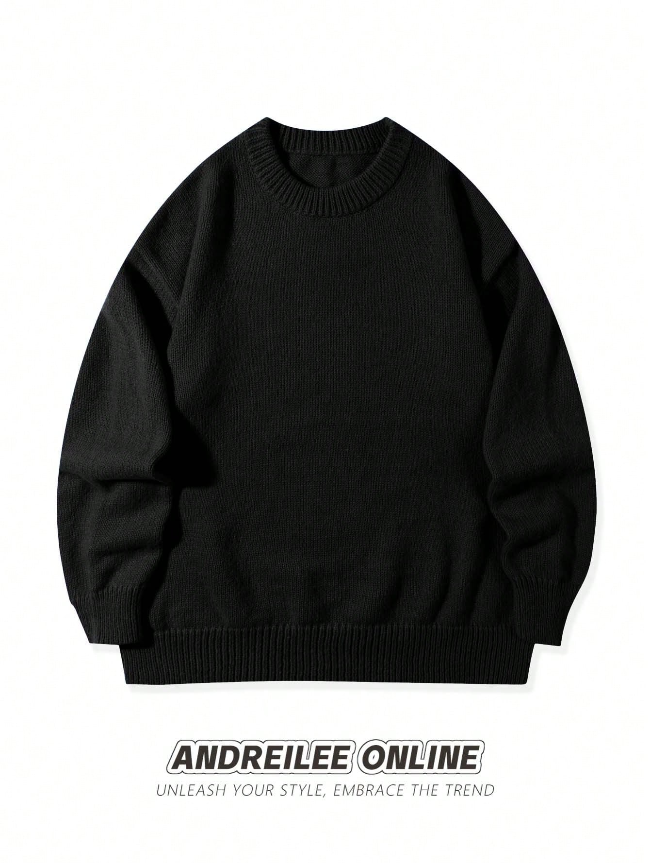 ANDREILEE LAZY TRENDY SOLID COLOR SWEATER