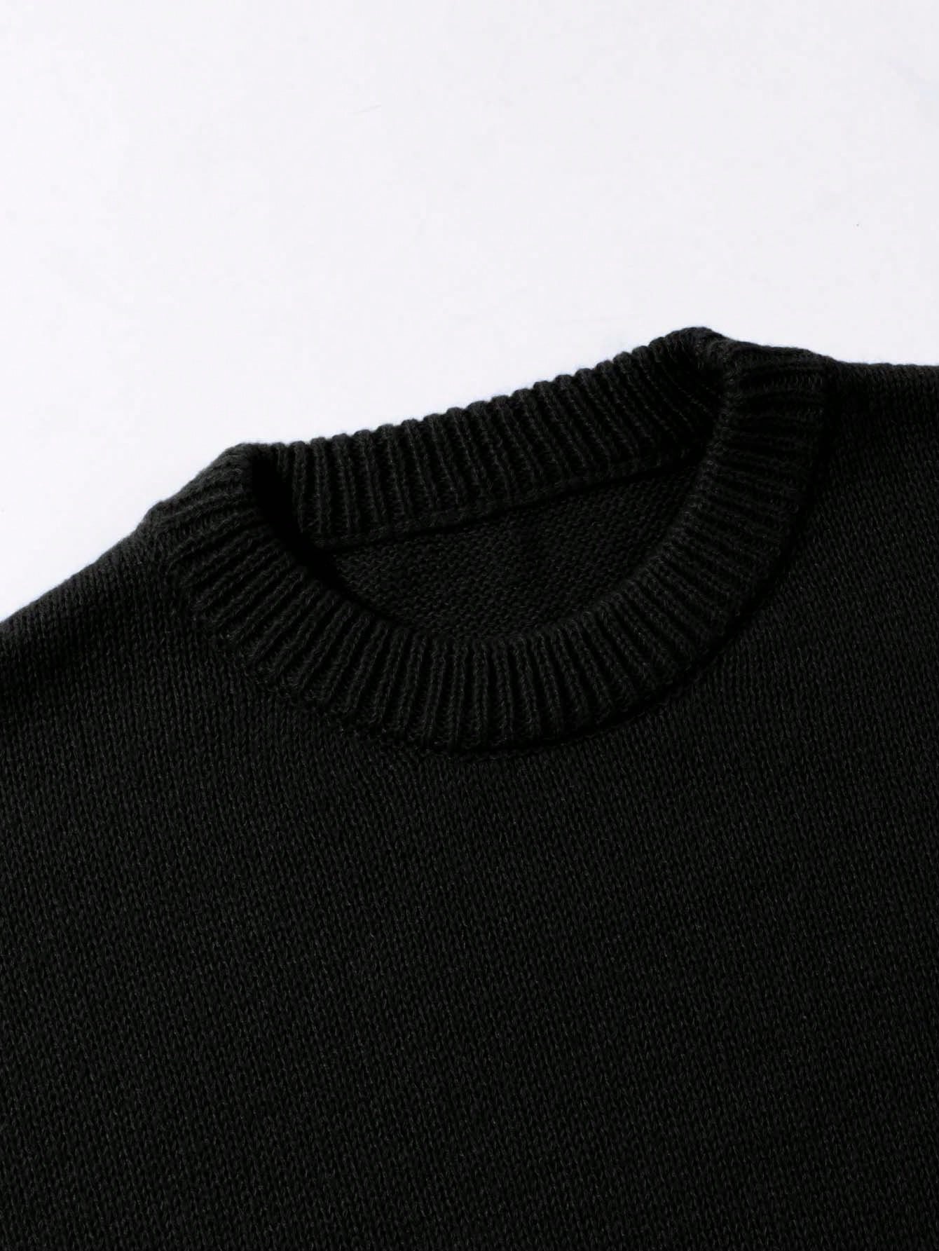 ANDREILEE LAZY TRENDY SOLID COLOR SWEATER
