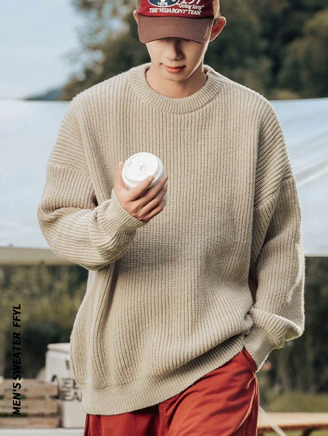 ANDREILEE RETRO SOLID COLORED SWEATER