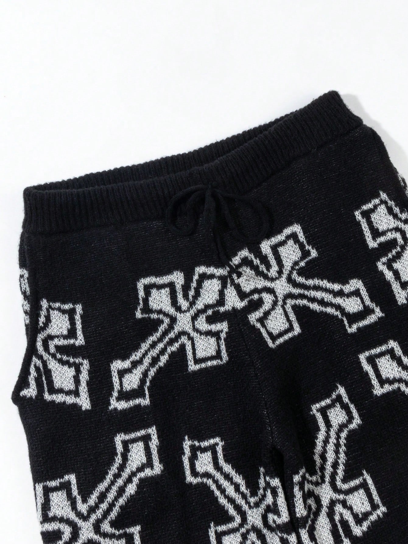 ANDREILEE CROSS-PATTERNED LONG PANTS