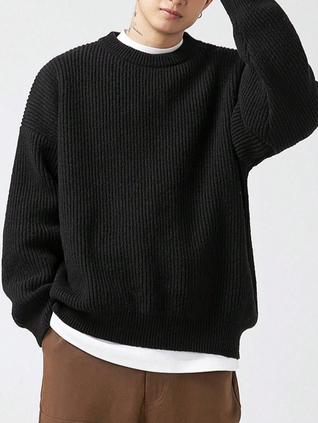 ANDREILEE RETRO SOLID COLORED SWEATER