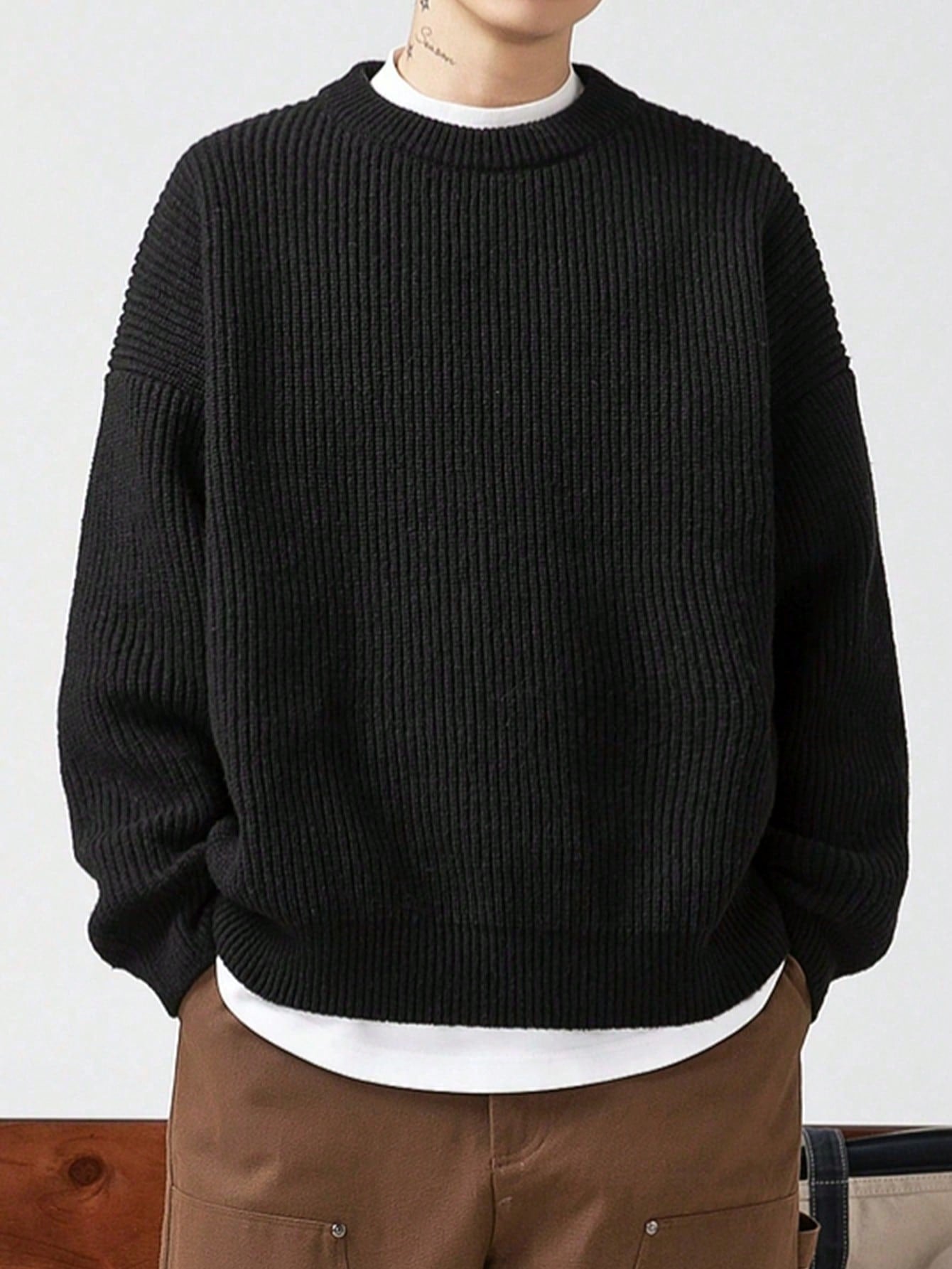 ANDREILEE RETRO SOLID COLORED SWEATER