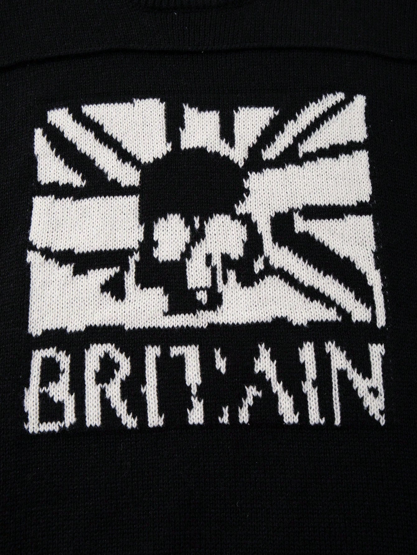 ANDREILEE SKULL LETTER PRINT PULLOVER SWEATER