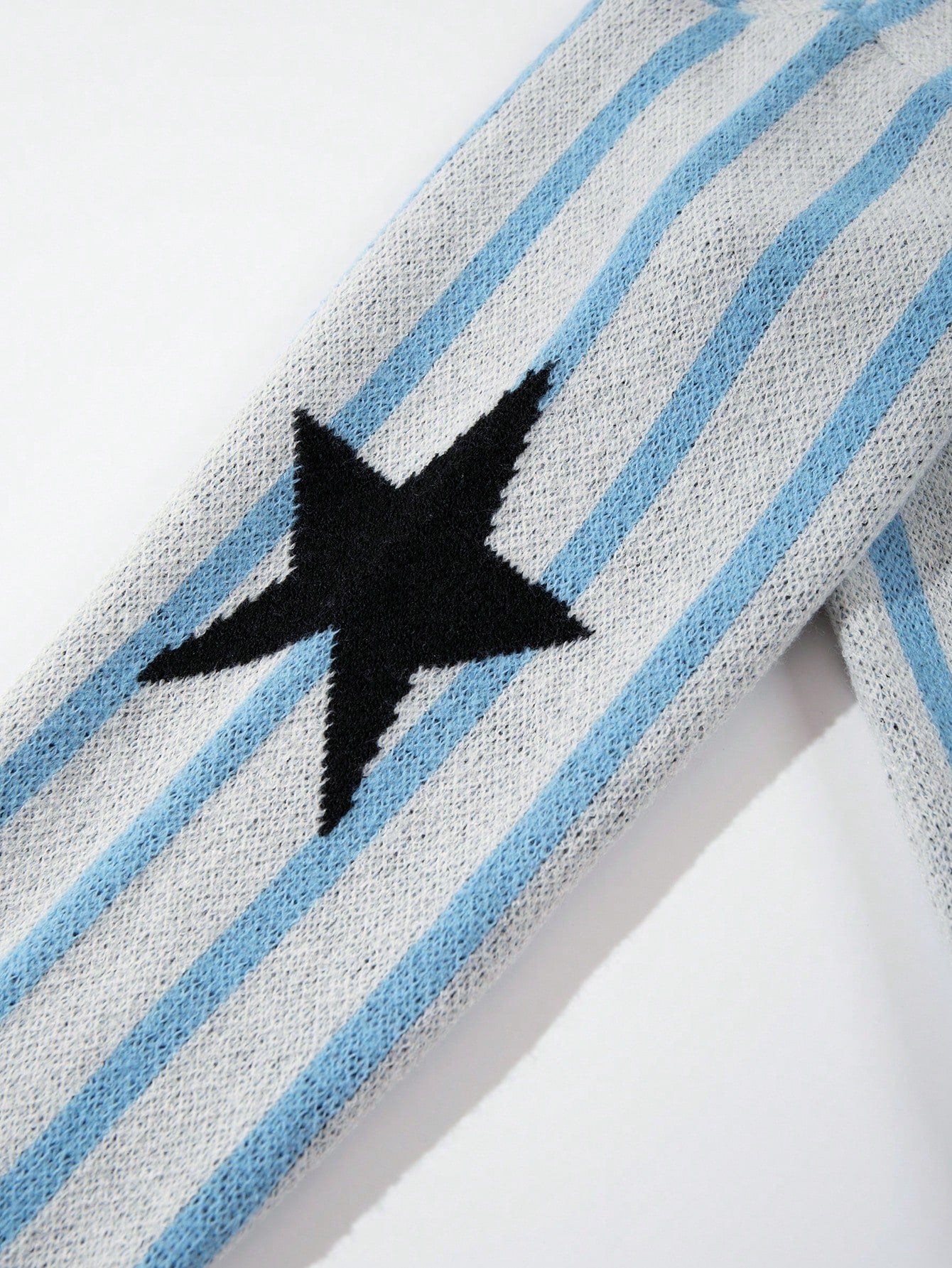 ANDREILEE STRIPED ALPHANUMERIC PULLOVER SWEATER