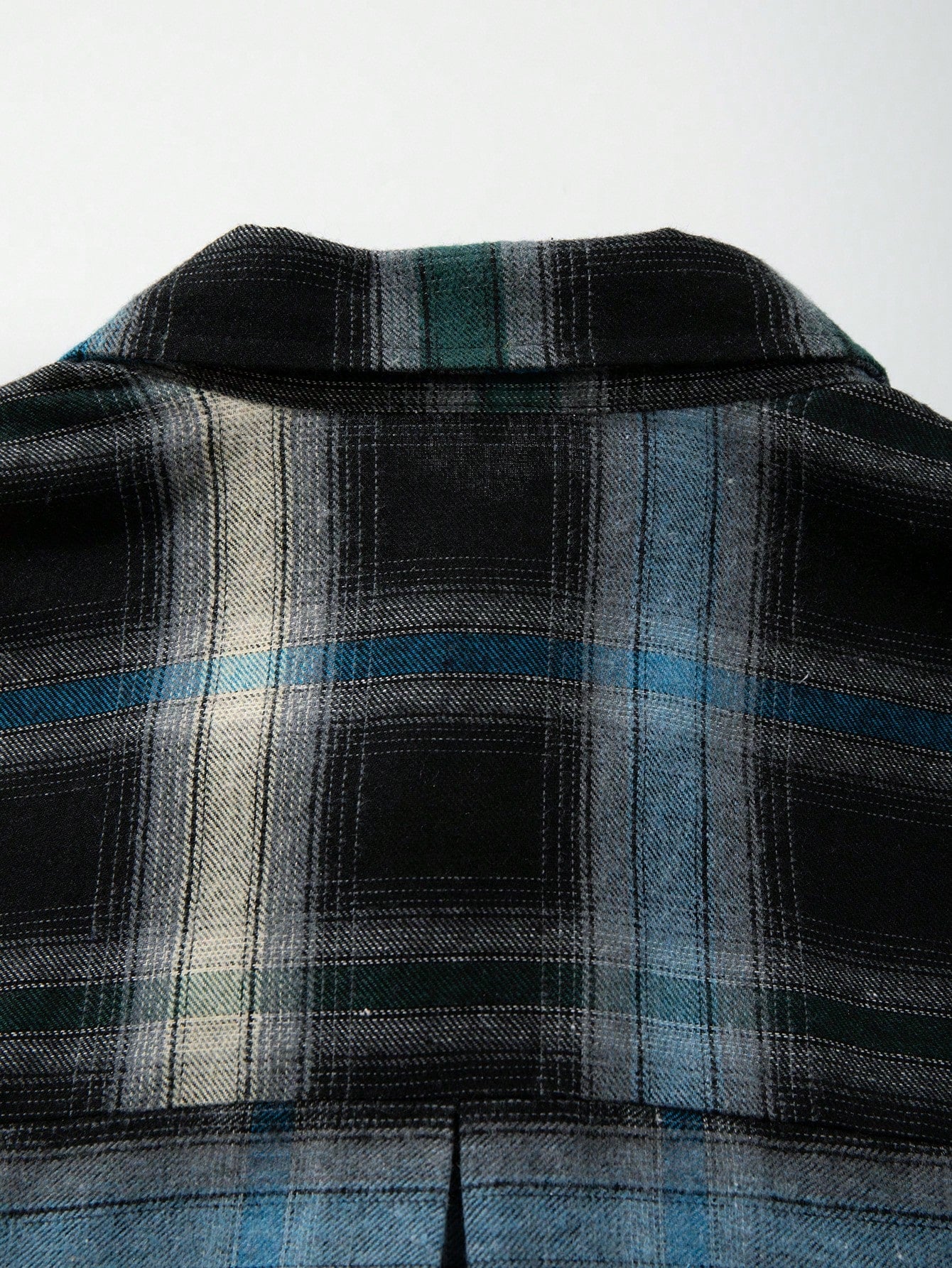 ANDREILEE GRADIENT COLOR-BLOCK PLAID SHIRT