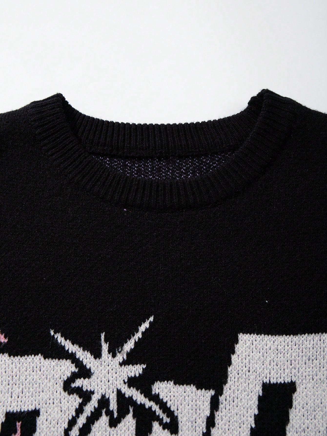 ANDREILEE ALPHABET CREW NECK PULLOVER SWEATER