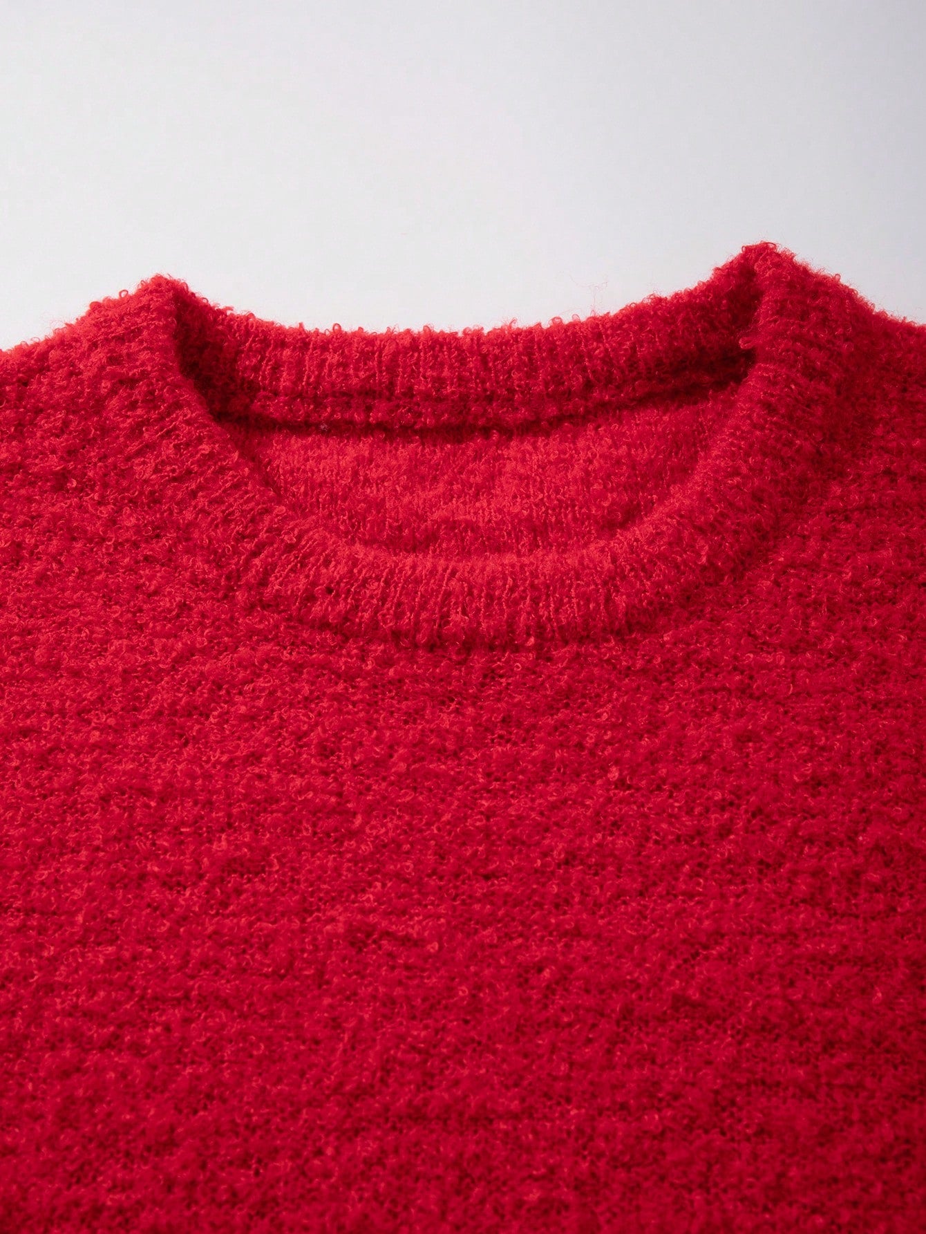 ANDREILEE RED SOLID COLOR PULLOVER SWEATSHIRT