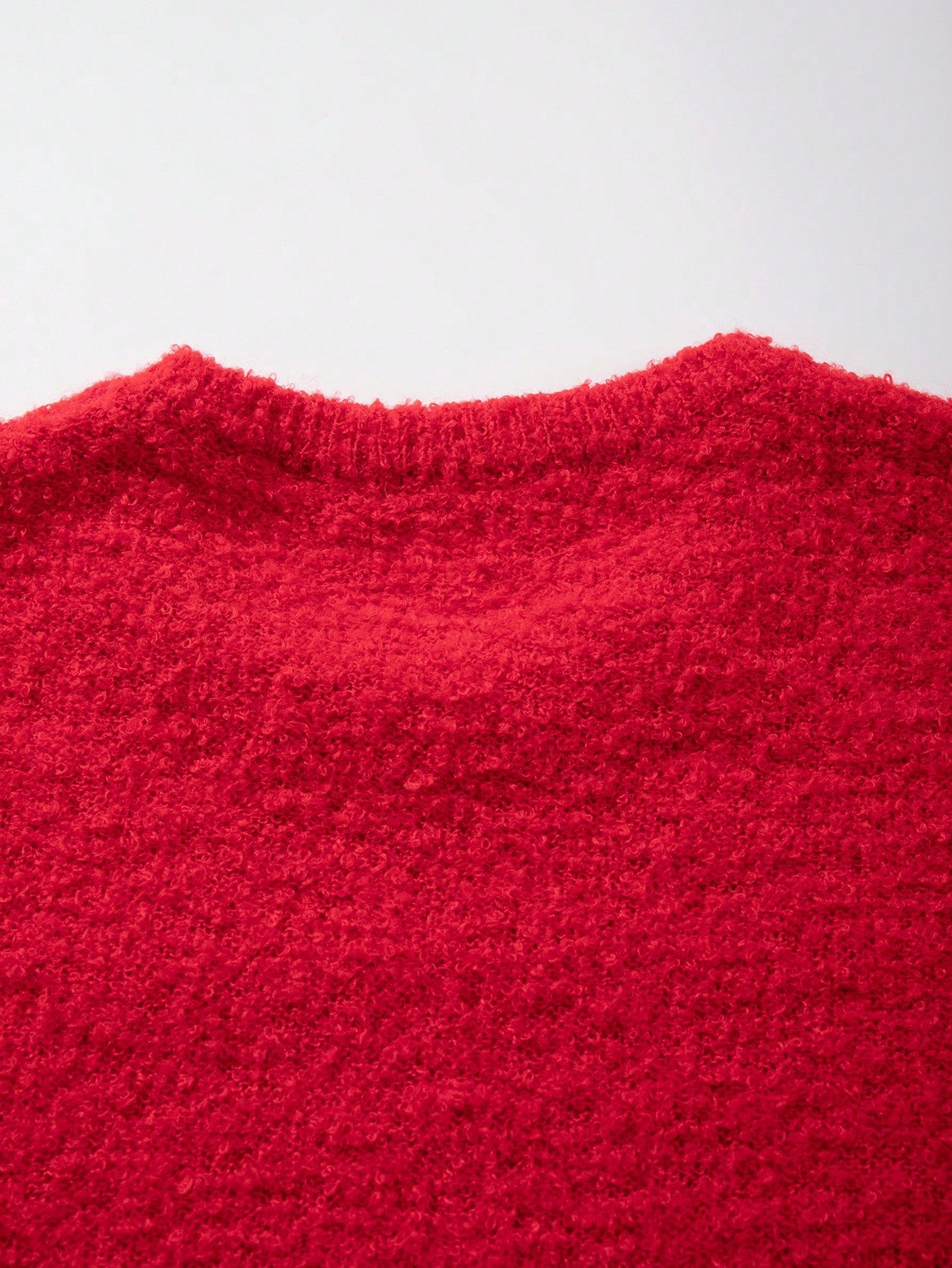 ANDREILEE RED SOLID COLOR PULLOVER SWEATSHIRT