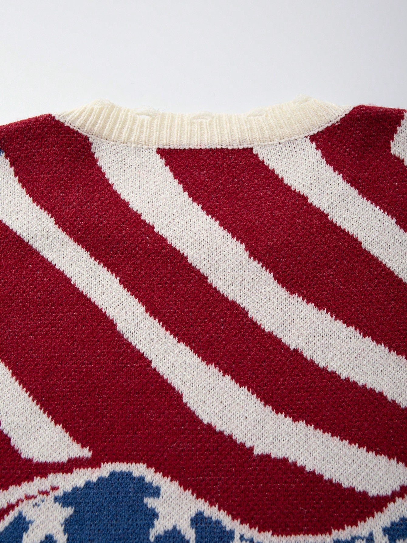 ANDREILEE RIPPED ENGLISH LETTER PULLOVER SWEATER