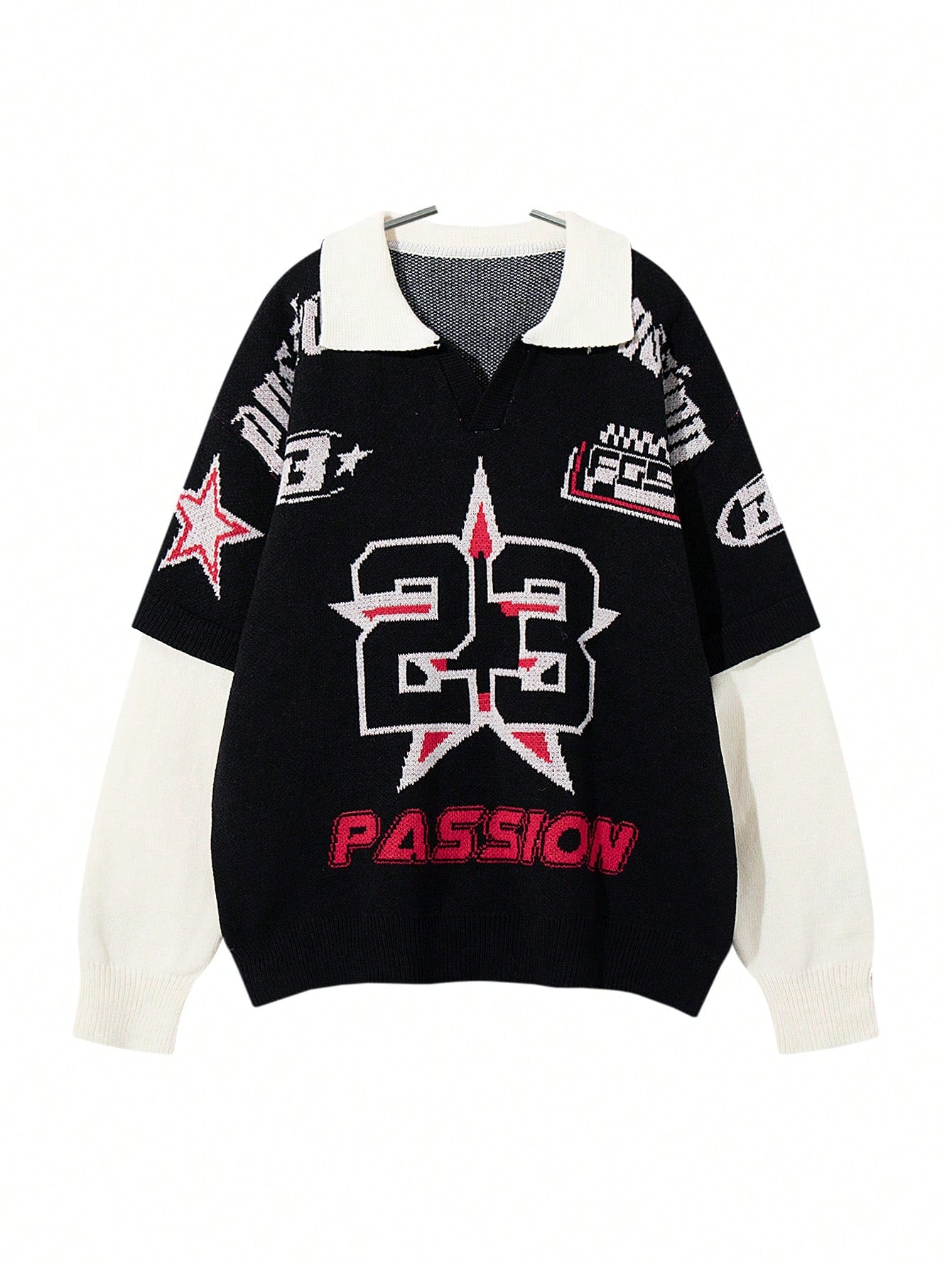 ANDREILEE DIGITAL LETTER PATTERN SWEATER