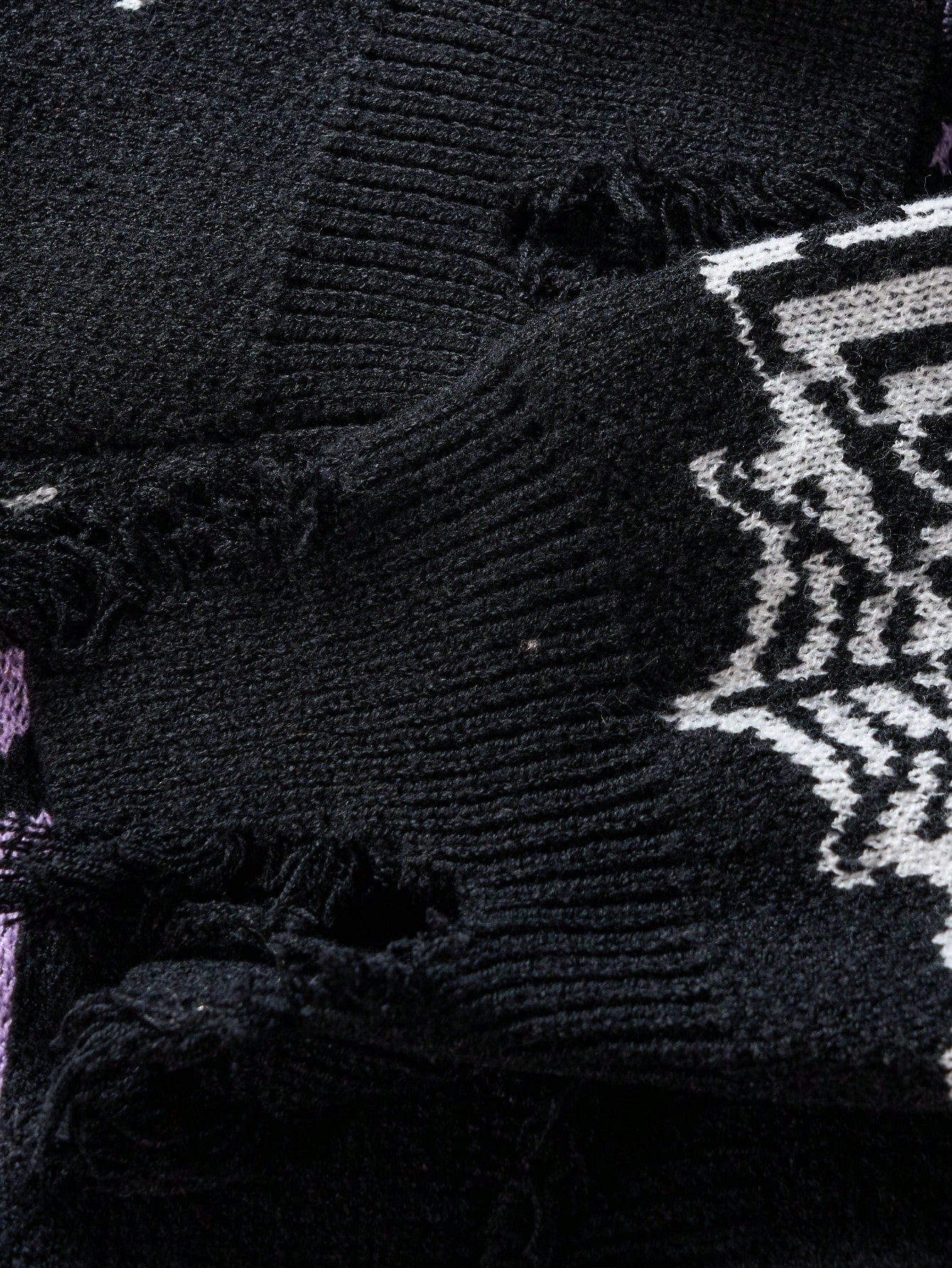 ANDREILEE CARTOON LETTER PATTERN CARDIGAN SWEATER