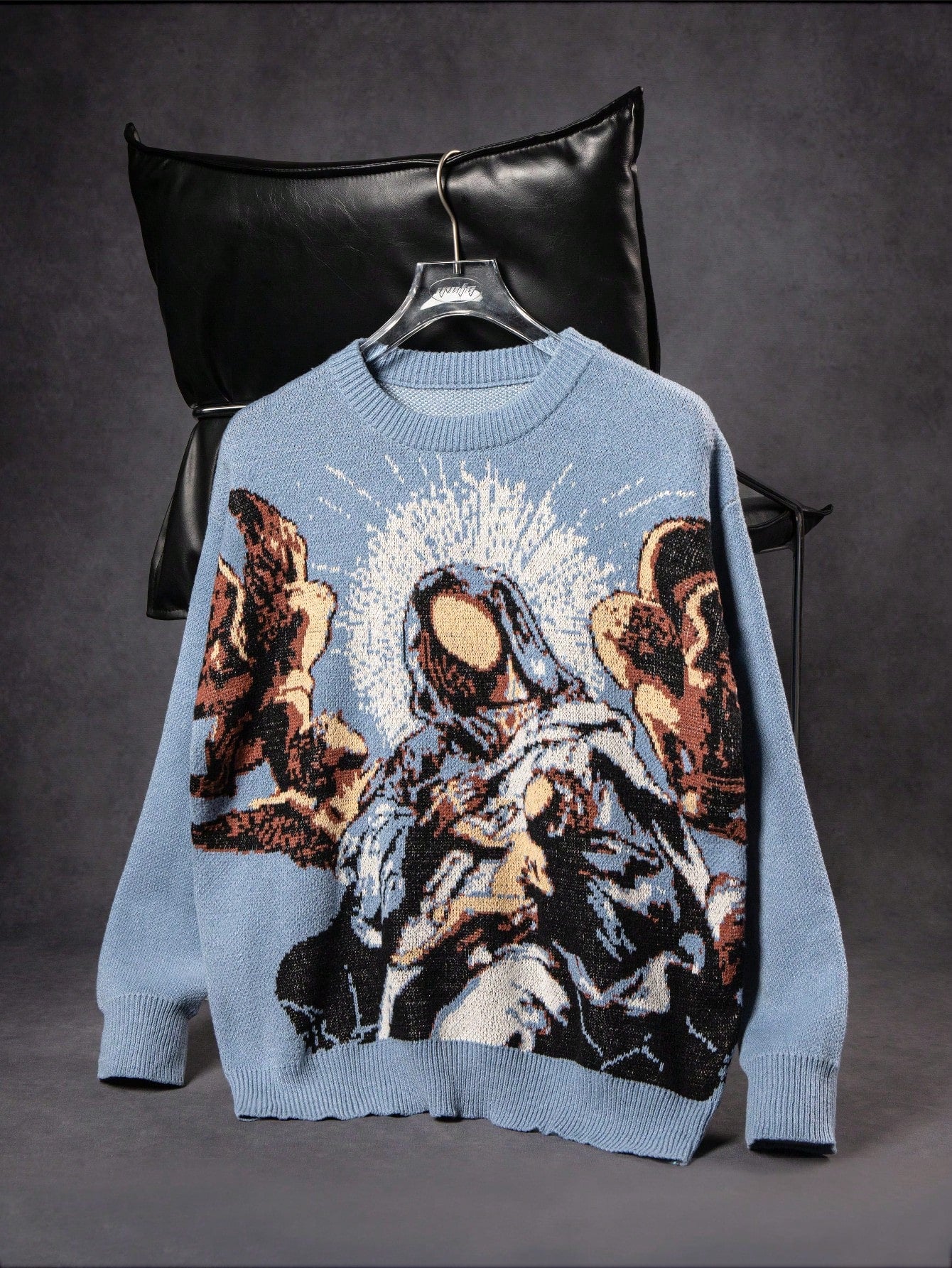 ANDREILEE ANGEL PRINT PULLOVER SWEATER