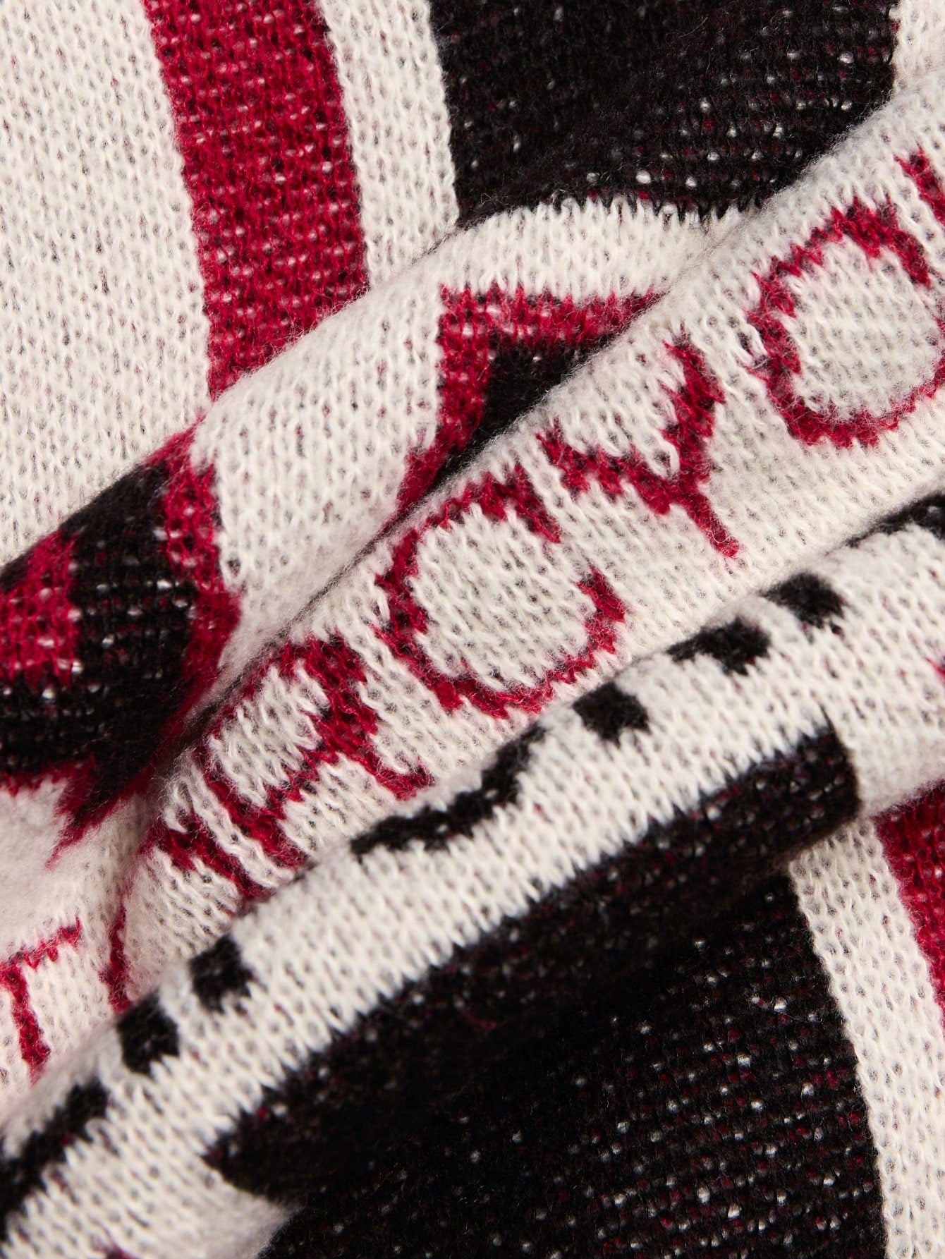 ANDREILEE STRIPED LETTER POLO COLLAR SWEATER