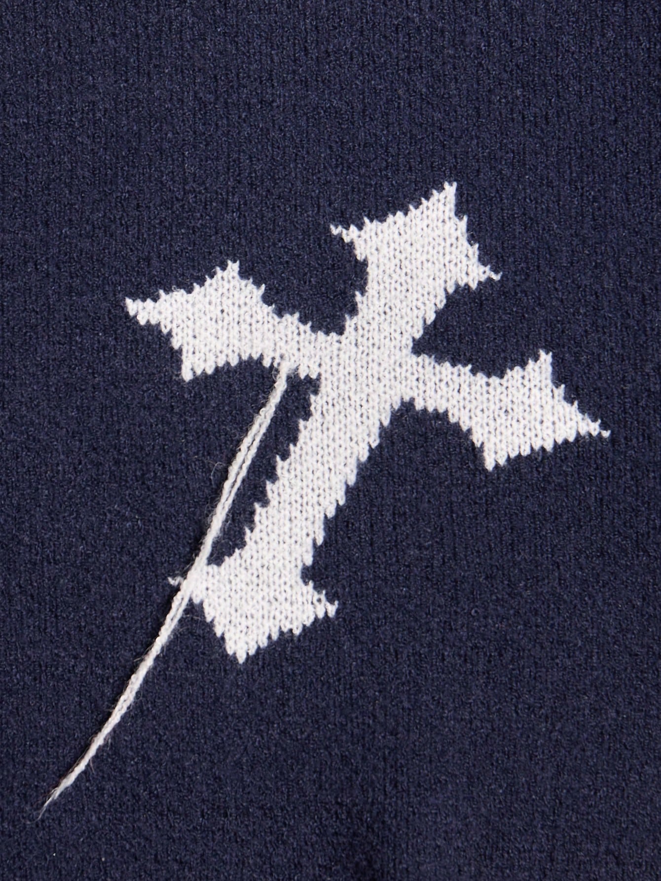 ANDREILEE CROSS PRINT CARDIGAN SWEATER