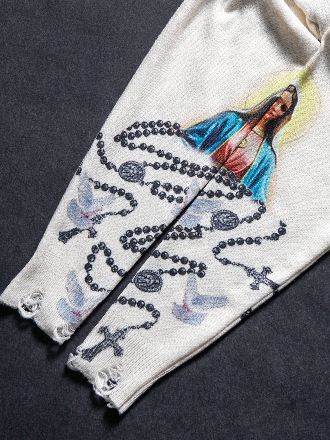 ANDREILEE RELIGIOUS CROSS PATTERN SWEATER