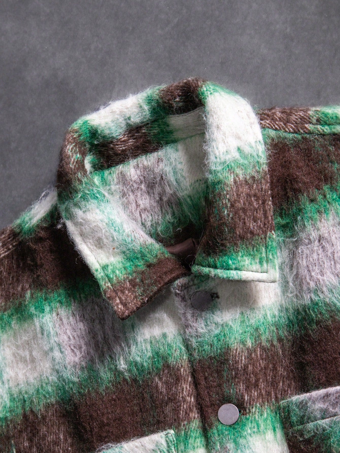 ANDREILEE COLOR-BLOCK PLAID SHIRT JACKET