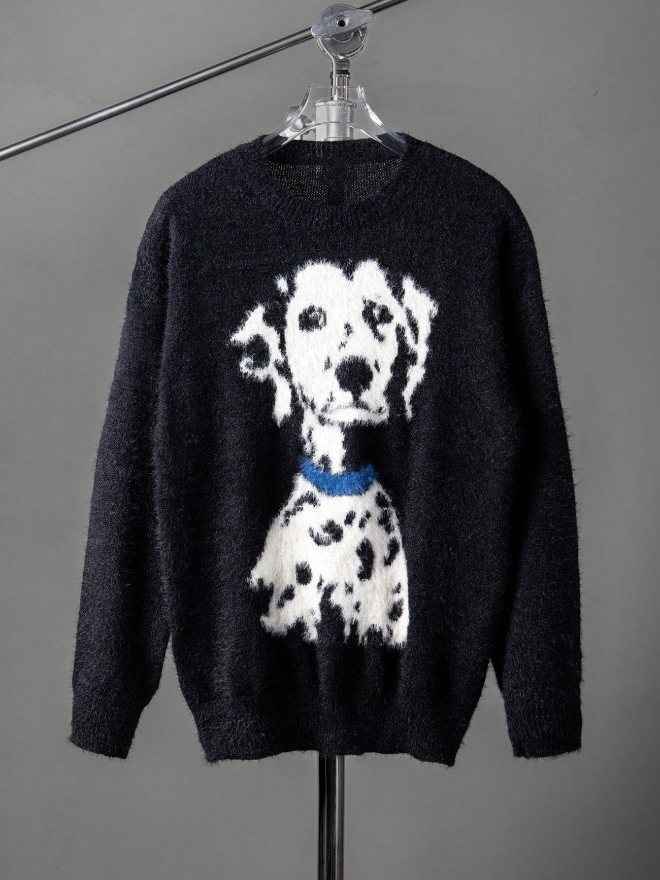 ANDREILEE SPOTTED DOG PATTERN PULLOVER SWEATER