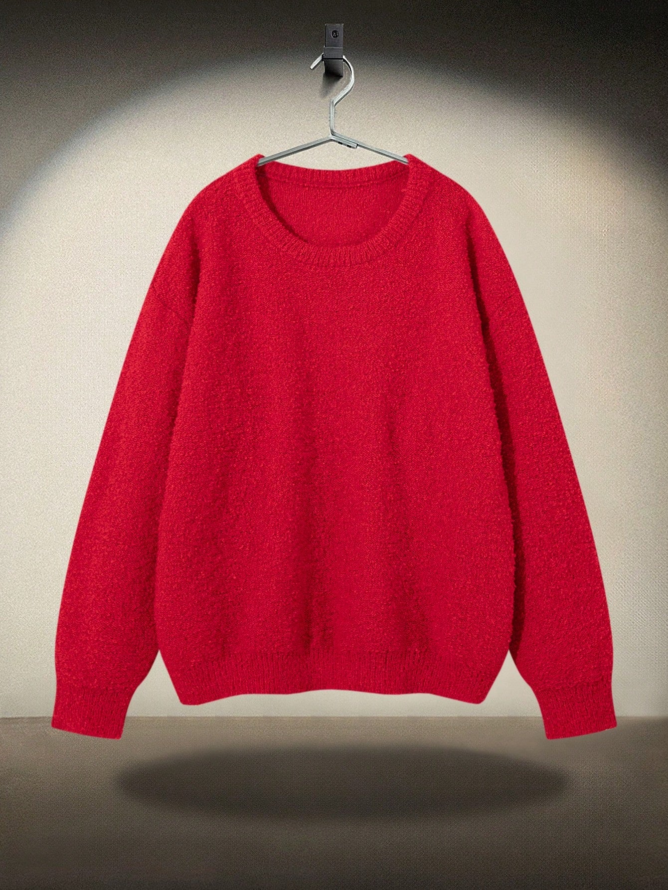 ANDREILEE RED SOLID COLOR PULLOVER SWEATSHIRT