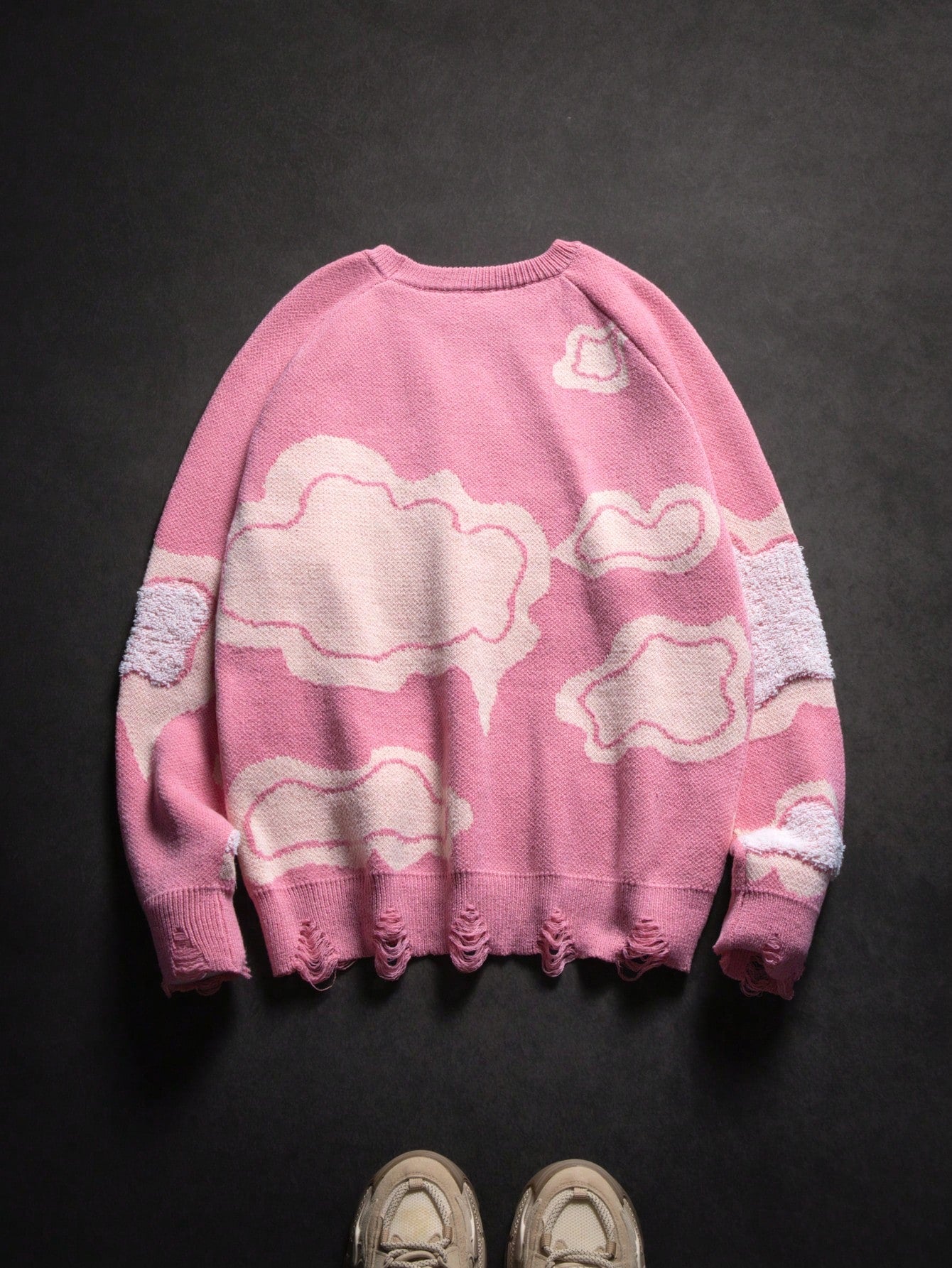ANDREILEE CLOUD PATTERN PULLOVER SWEATER