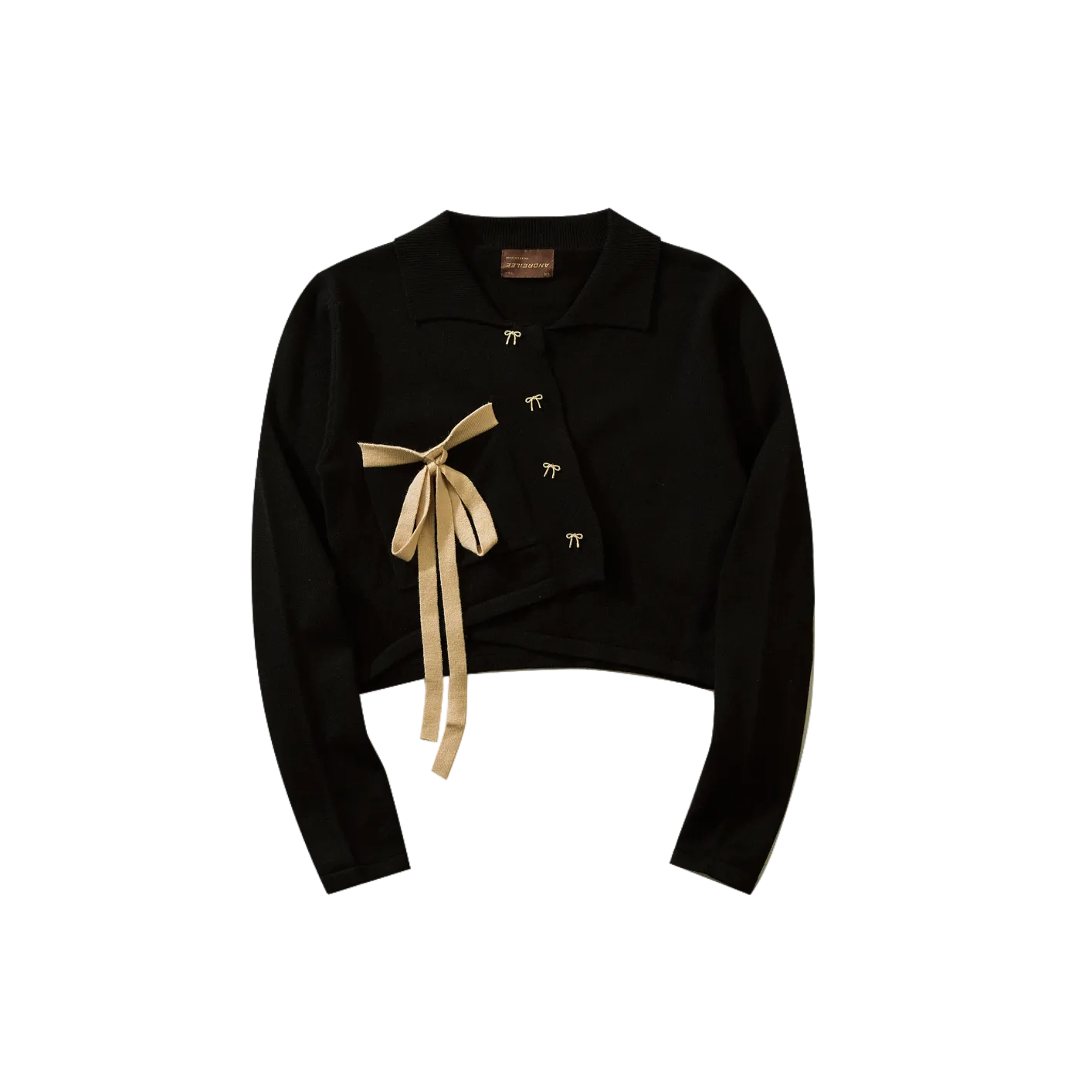 Bowknot Asymmetrical Knit Tops: Niche Design