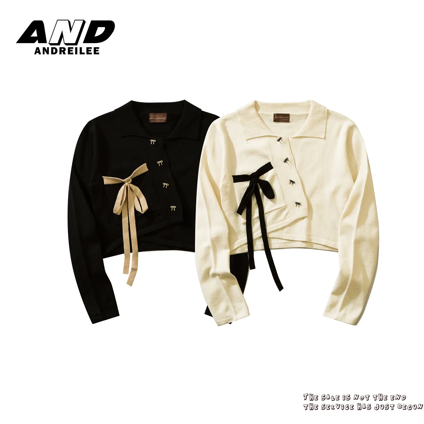 Bowknot Asymmetrical Knit Tops: Niche Design